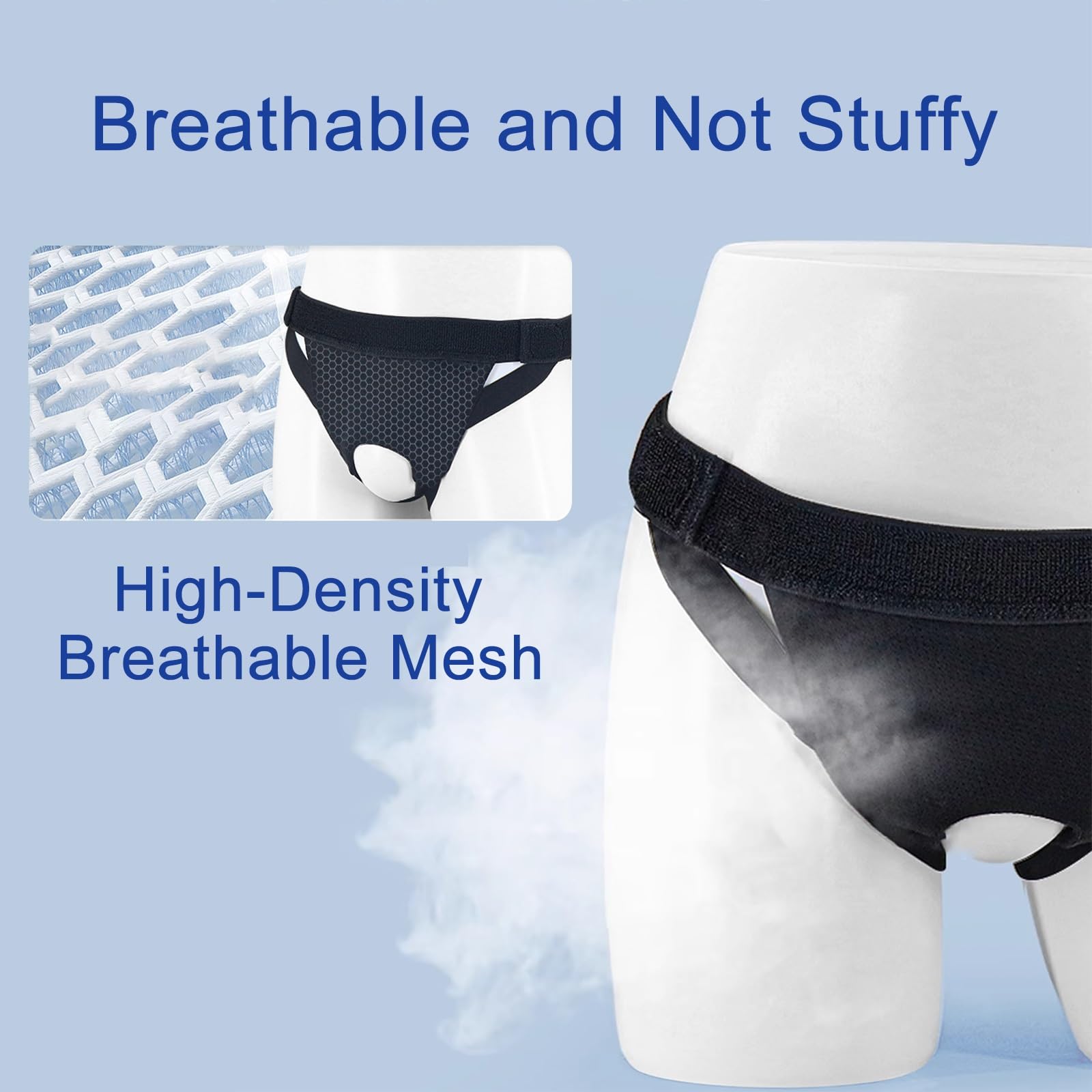 Leistenbruchgürtel für Männer, Bruchband für Männer und Frauen, Bequem und Verstellbar, Lindert Schmerzen bei Einzel-/Doppelhernien, S/M/L(Black,Size L)