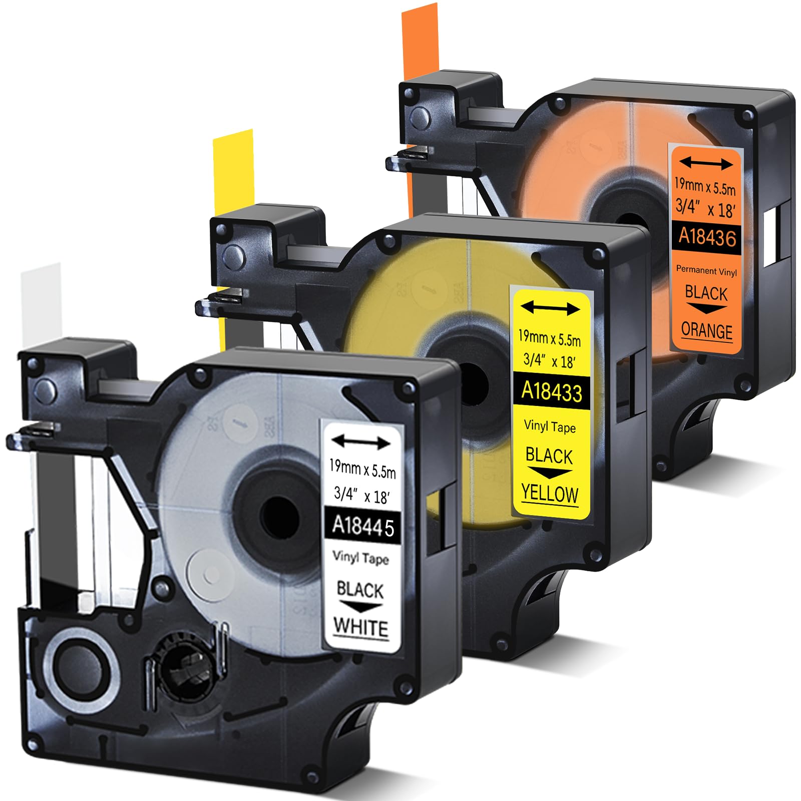 Replacement For DYMO 18445 18436 18433 3/4 Inch Permanent Vinyl Labels