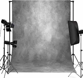 Pano de fundo cinza claro para fotografia abstrata de 2,4 x 3 m para estúdios profissionais, pano de fundo cinza para fotos, cenários de retratos para fotos, cortinas de pano de fundo, bolso de haste