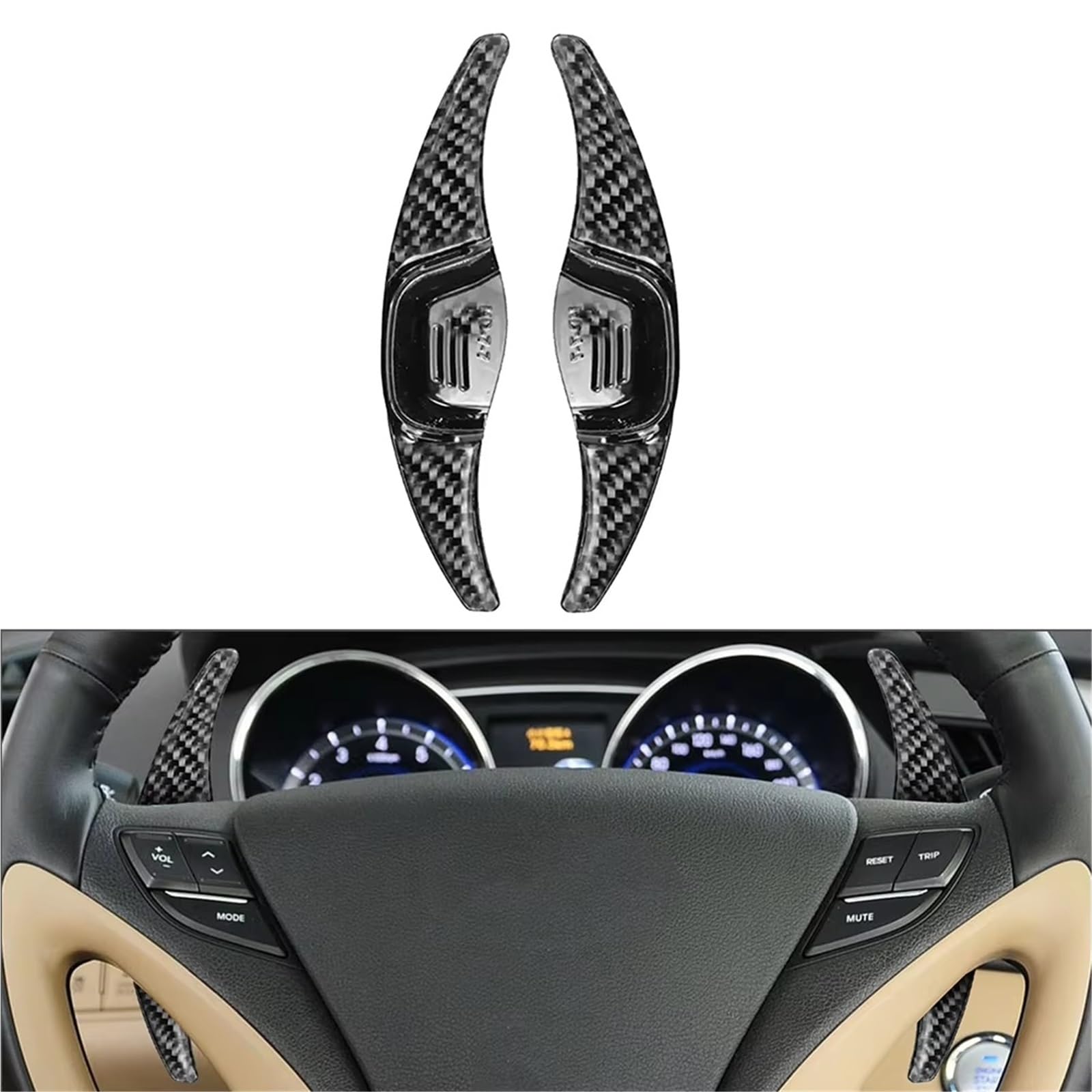 Selettore cambio Compatibile Con Hyundai Per Sonata 2010 2011 2012 2013 2014 2015 Auto In Fibra Di Carbonio Volante Del Cambio Paddle Extension Shifter