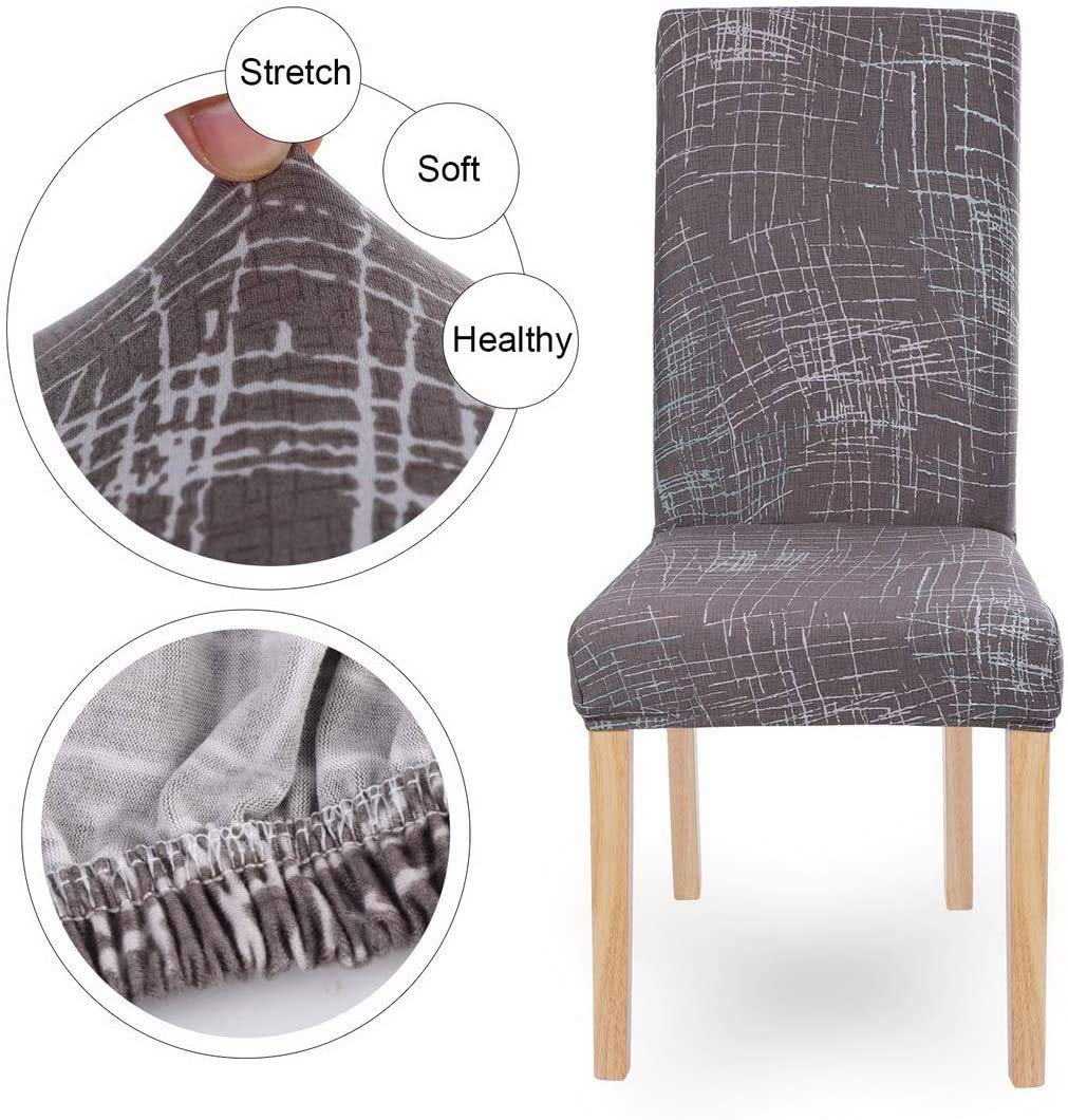 Dioxide Coprisedie con Schienale 4 Pezzi, Sedia Bi-Elastico per Una Misura Universale, Molto Facile da Pulire e Resistente, Coprisedile, Office, Arredamento Ristorante - Marmorizzato