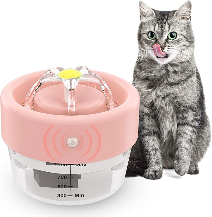 Pet Water Fountain, Automatic Cat Water Fountain with Motion Sensor