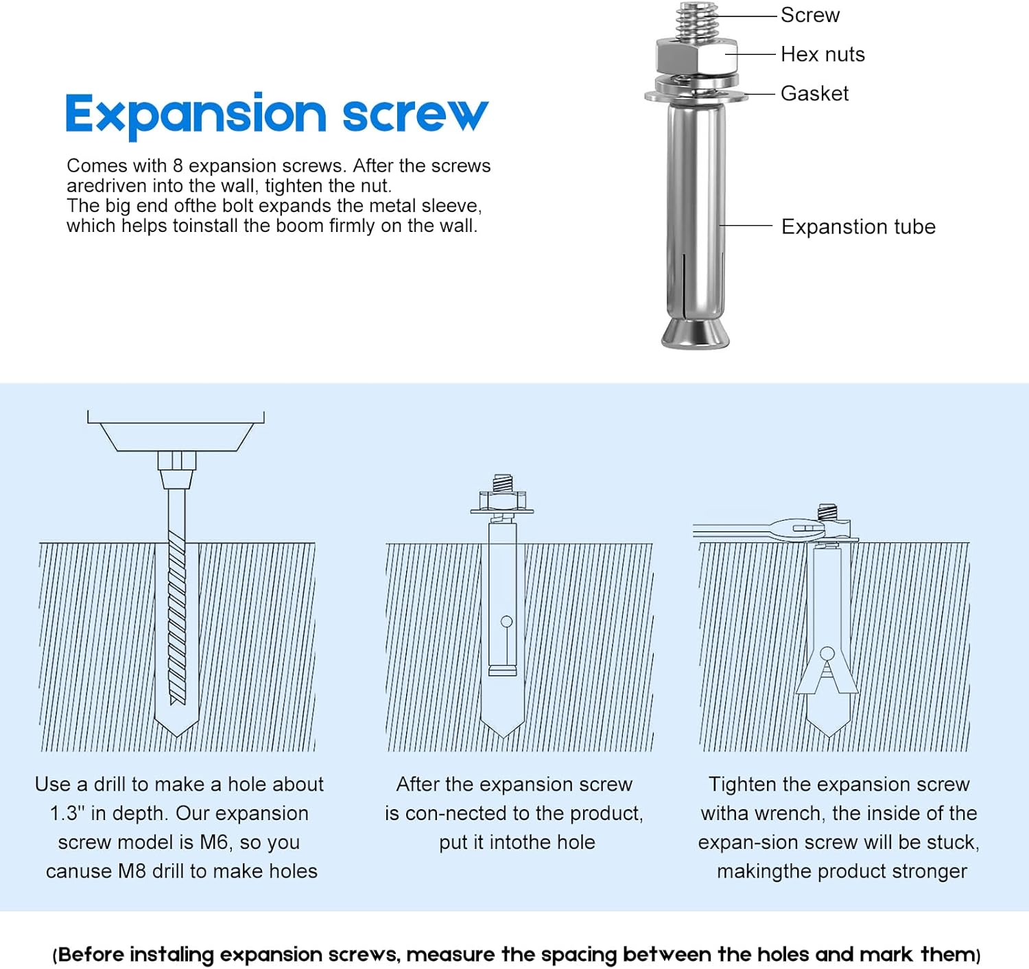 Wall Mount Triangle Boom Arm, Ring Light Mount with 180° Flexible Rotation, Adjustable 43.3"/110cm Heavy Duty Sturdy Alloy Stand, for Studio Photography Flash Video Light,Monolight,Softbox & Reflector