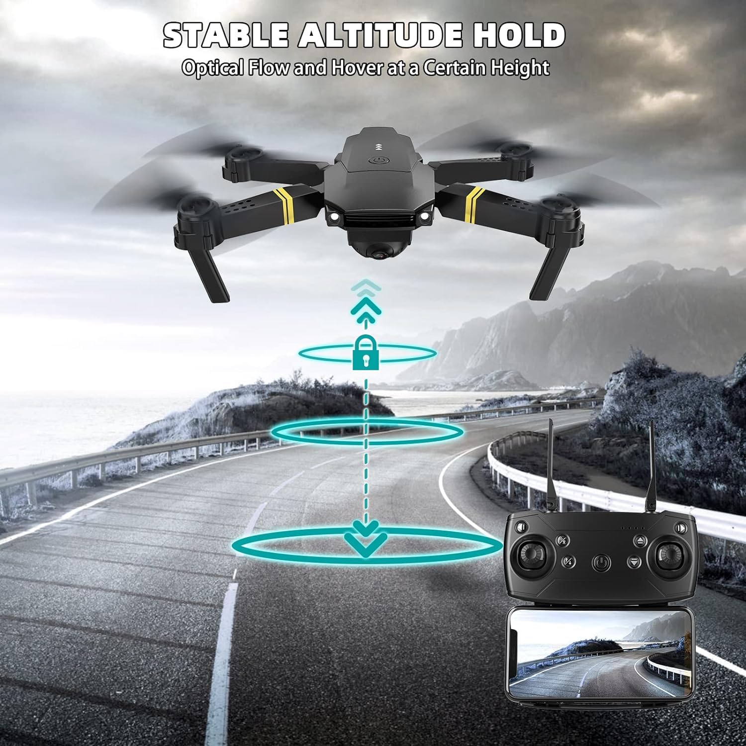ILYPOP SHOP Drone 4K con doppia fotocamera, video live, mantenimento altitudine, decollo/atterraggio facile, 3D Flip. Ideale per principianti e professionisti. Regalo perfetto per ragazze e ragazzi
