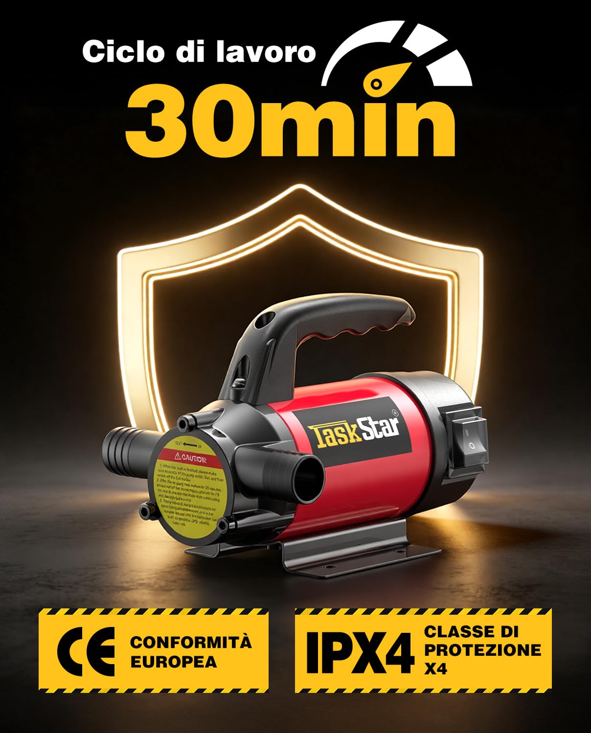 TaskStar Pompa Travaso Gasolio 12V: Portata 50 L/min, Pompa Elettrica Portatile con Pistola, Filtro e Tubi per Diesel, Biodiesel, Cherosene e Olio Combustibile – Per Casa, Fattoria e Cantiere