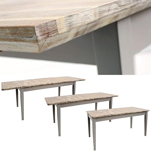 Florence large rectangular kitchen table. Dove grey dining table with