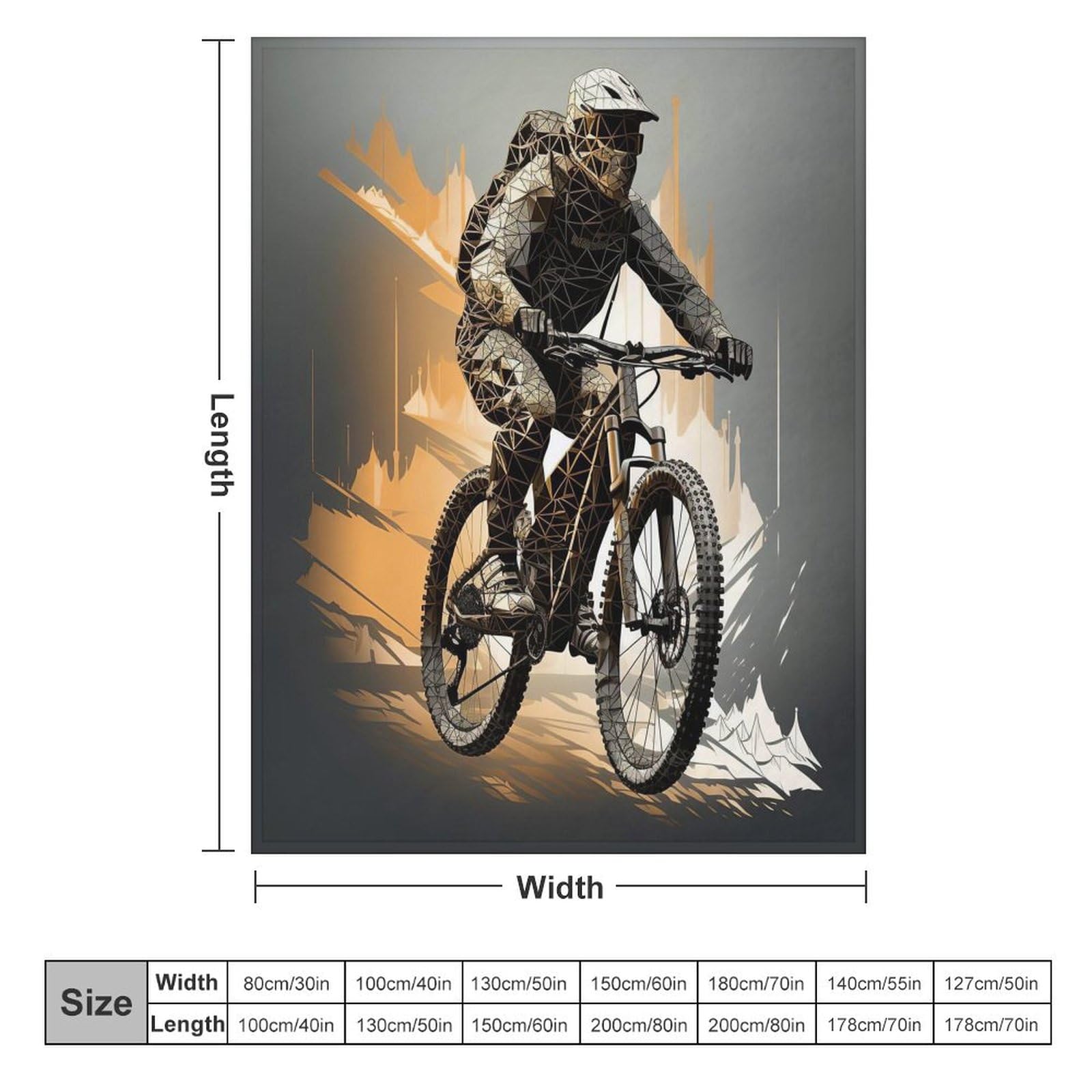 Couverture Polaire Flannel Vélo de Montagne en Tissu Peluche Extra Doux Thermique pour Lit Et Canapé pour Améliorer Le Sommeil Lavable À La Couverture Machine Facile À Manipuler（150×200cm）