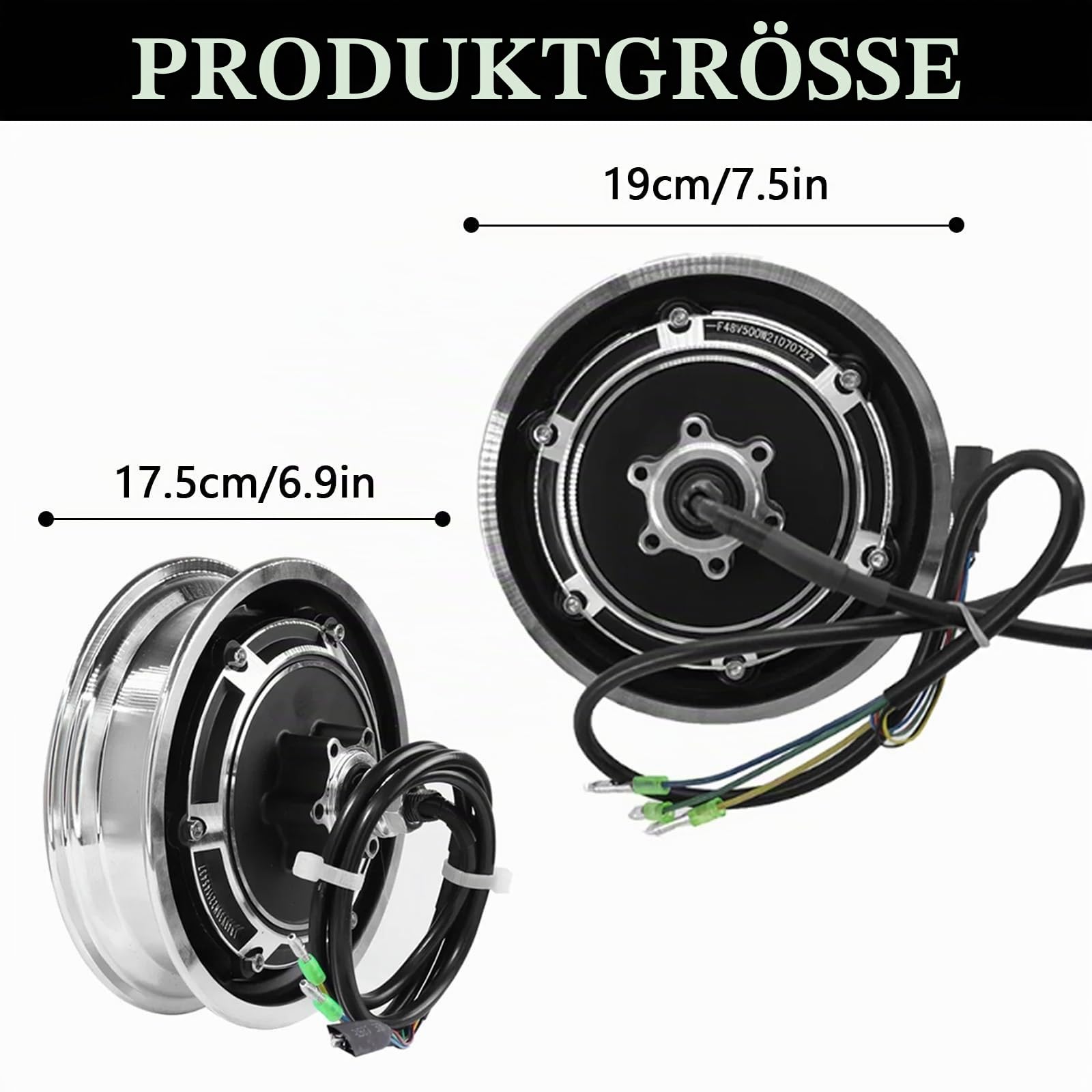 Nabenmotor, 10 Zoll Elektroroller Nabenmotor für Kugoo M4/M4 Pro 48v 500w Radnabenmotor Motor Ersatz E Scooter Motor für Kugoo M4/M4 Pro Elektroroller E-Scooter Zubehör