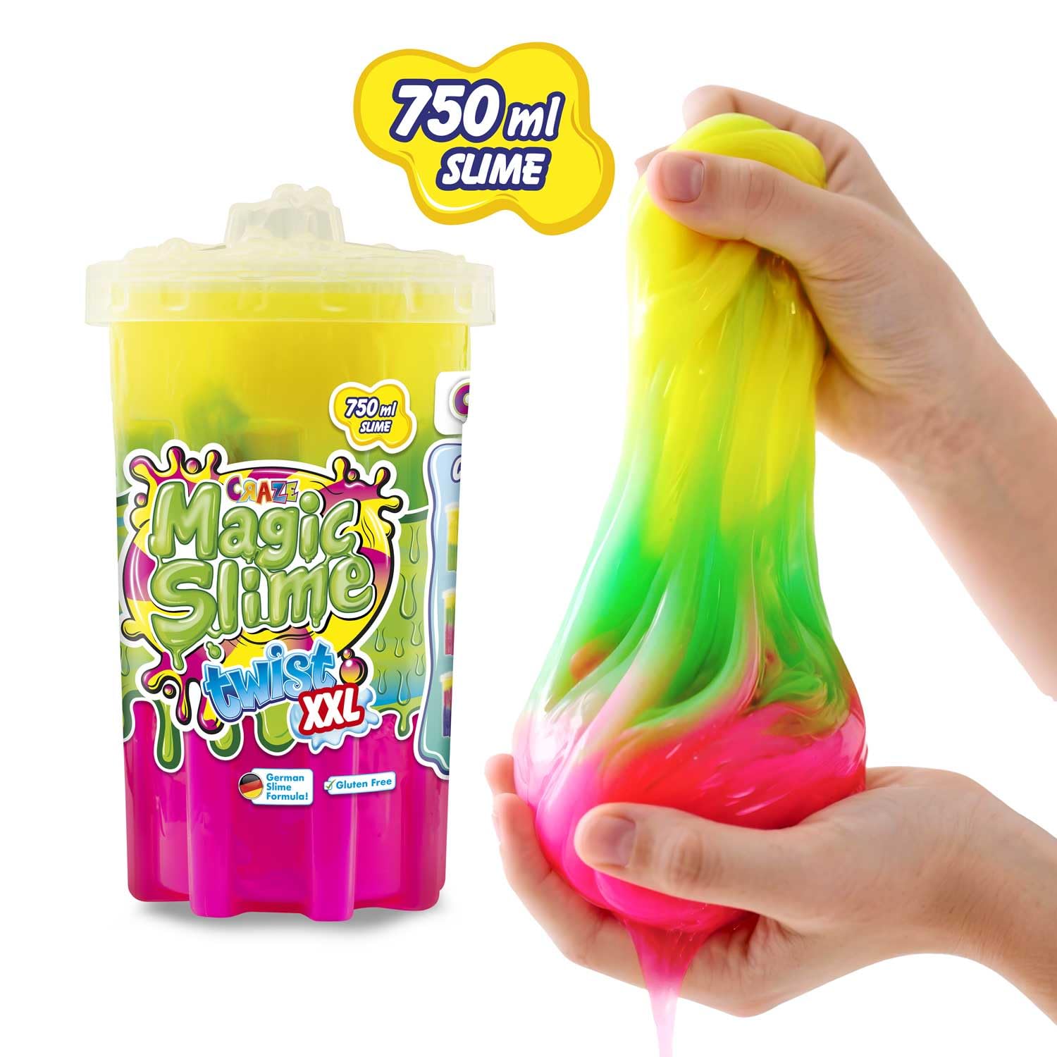 CRAZE Magic Slime Twist XXL wielobarwna magiczna dziecięca kokardka 750 ml kolorowa kokardka do zabawy 34934
