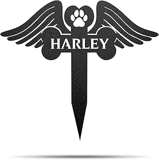 IOVEQG Personalized Dog Memorial Grave Stake | Dog Memorial Sign | Dog Memorial Cross | Pet Sympathy Gift