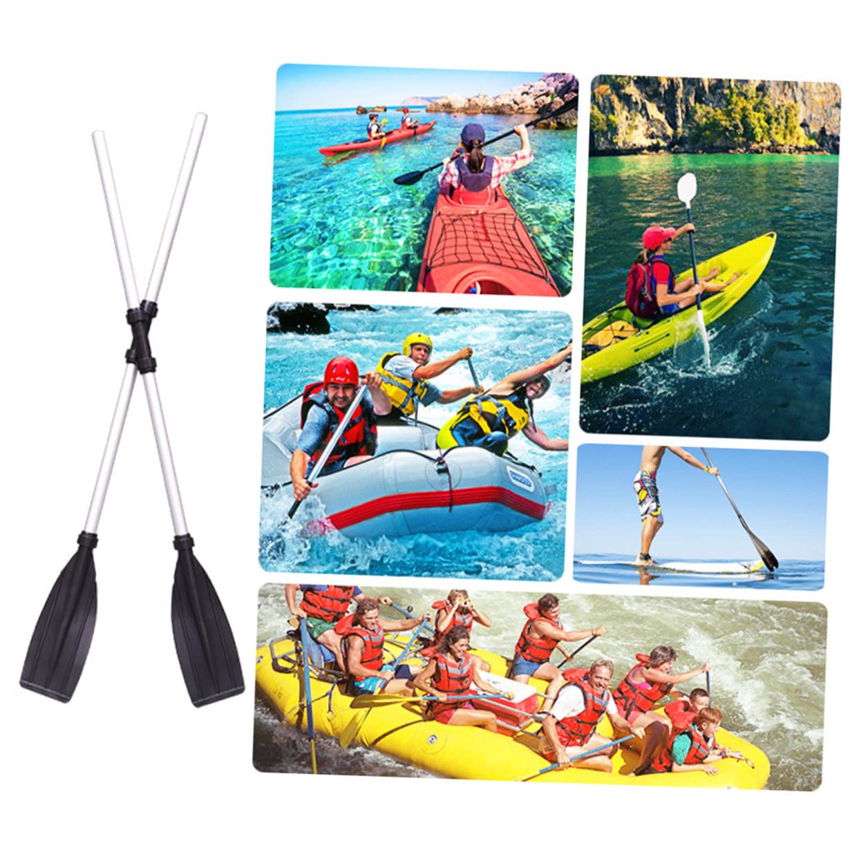 INOOMP Kayak in Lega di Alluminio 4 Pezzi Barca Staccabile Adatta per Kayak Canoa Canottaggio Leggero - Maniglia