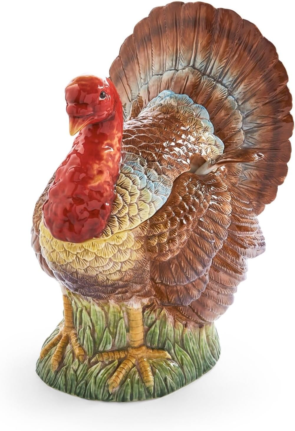 96oz Turkey-Shaped Soup Tureen - Dolomite Thanksgiving Serveware | Large Table Centerpiece | Decorative Serving Bowl with Lid | Holiday Soup Bowl, For Thanksgiving Dinner and Festive Meals