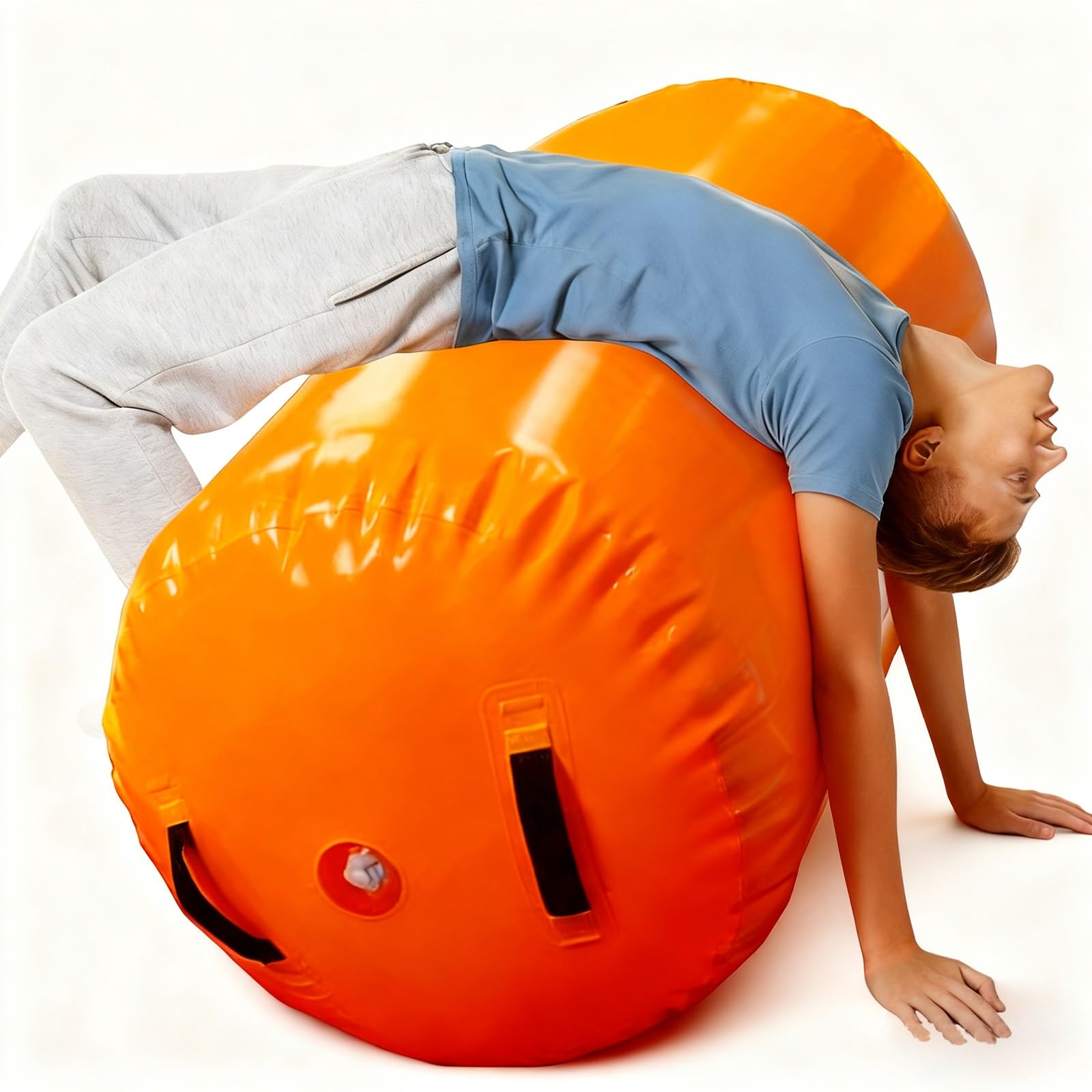 Bębenek Do Gimnastyki Dla Dzieci I Dorosłych, Beczki Ćwiczeń Akrobacji W Tył, Narzędzia(Orange,Dia 27 3/5" (700mm))