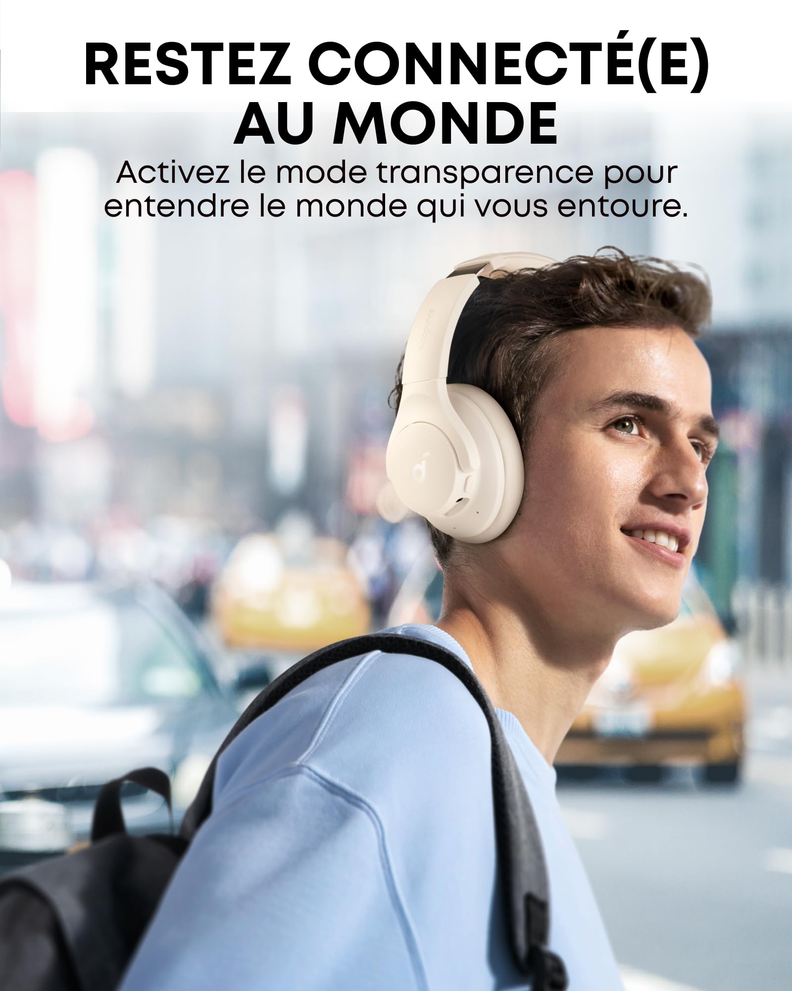 soundcore by Anker Q20i Casque Supra-auriculaire sans Fil Bluetooth avec réduction Active du Bruit Hybride, autonomie de 40 h en Mode ANC, Audio Haute résolution(reconditionné)