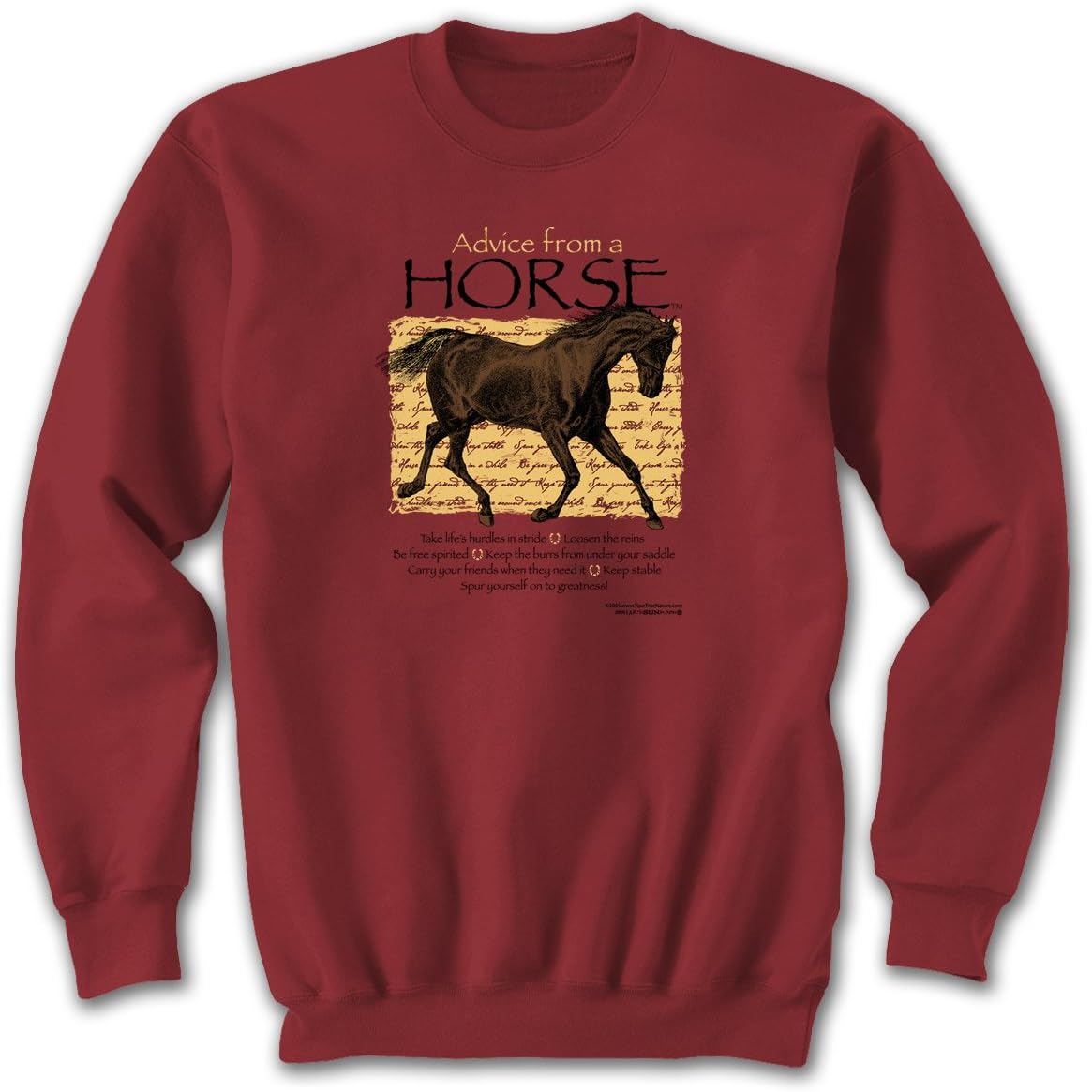 Advice from A Horse - Large Sweatshirt Cardinal Red, Novelty Gift Apparel