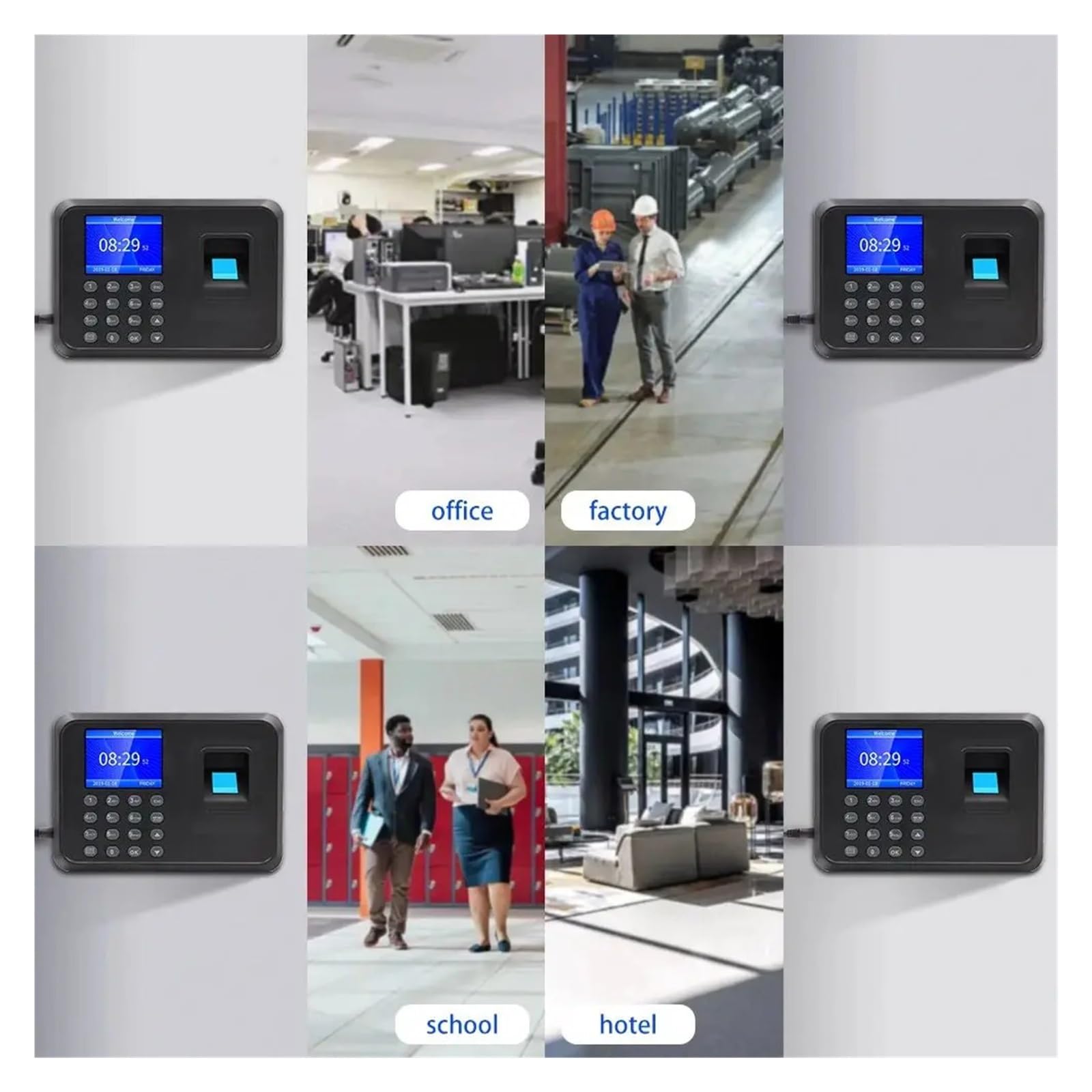 Máquina biométrica de Asistencia a empleados máquina de Asistencia electrónica Huella Digital + contraseña Unidad Flash USB para pequeñas Empresas