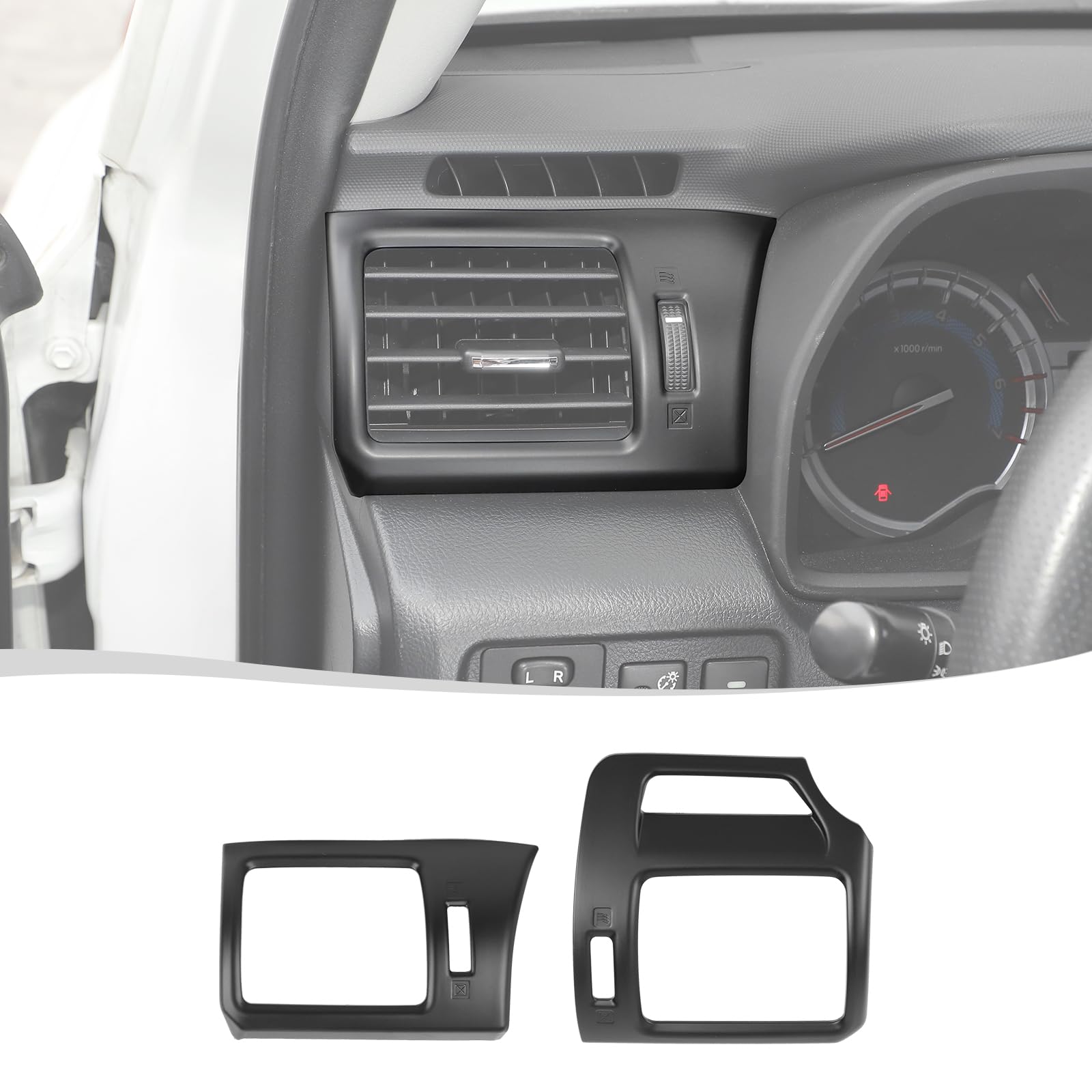 Voodonala for 4Runner 2010-2024 Center Console Air Conditioner Outlet Vent Trim Compatible with Toyota 4Runner SUV 2010-2024(Matte Black,2Pcs/Set)