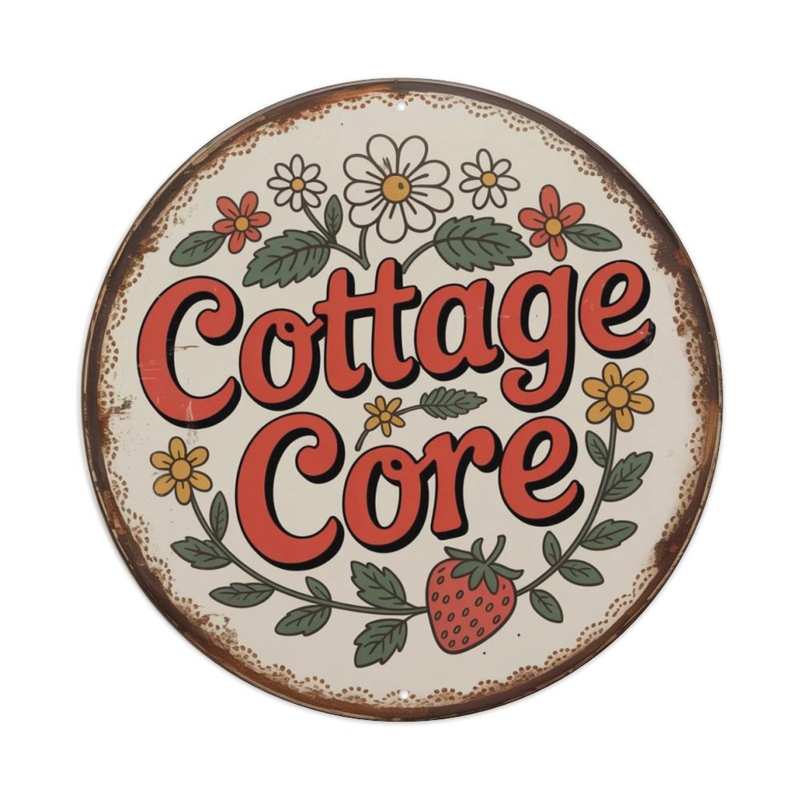 Cottage Core Floral Metal Tin Sign Plaque