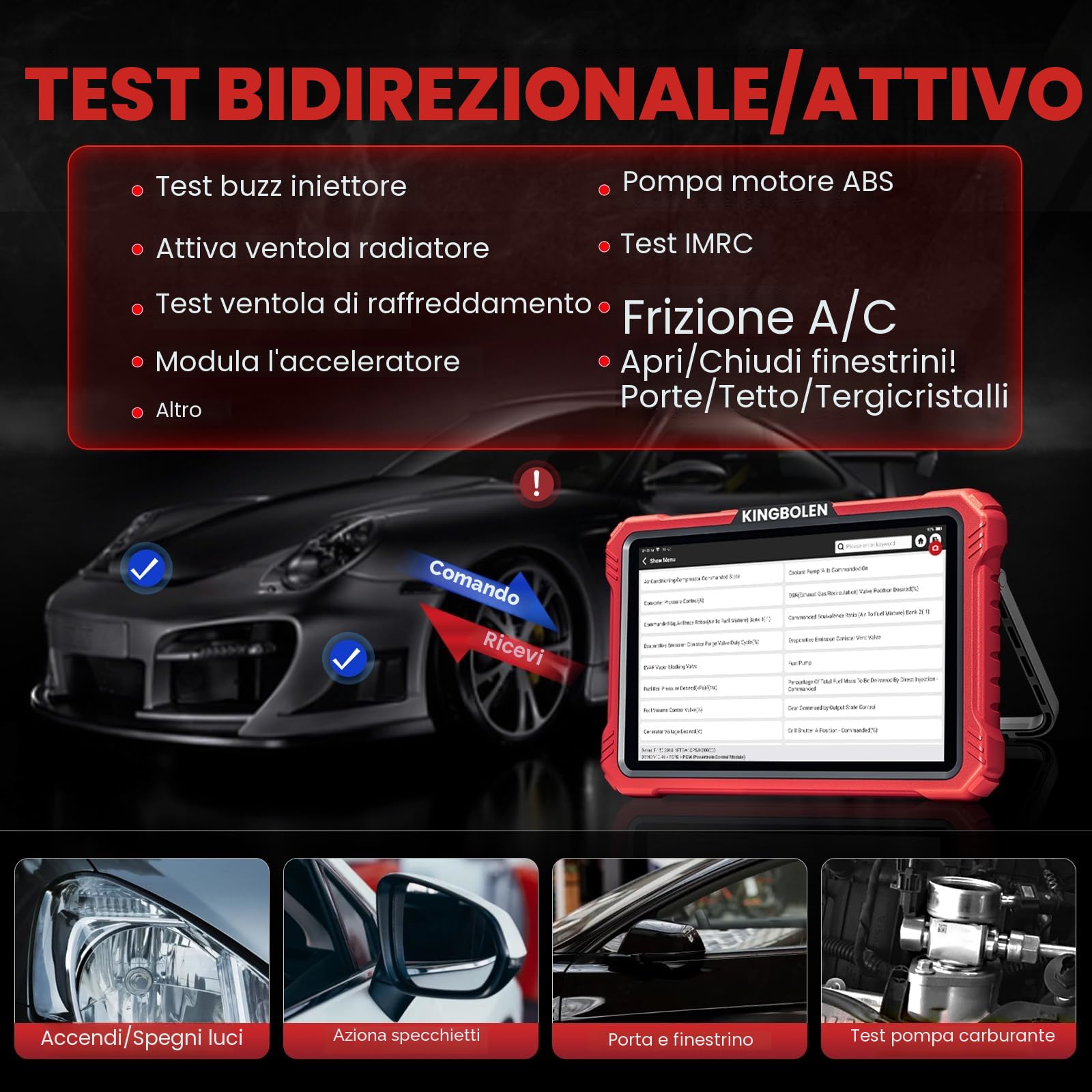 KINGBOLEN K10 PRO Diagnosi Auto in Italiano, Bidirezionale OBD2 Auto Diagnostica, Codifica ECU online, Sistema Completo, 50+ Reset, FCA SGW, CANFD&DOIP, Diagramma Topologico, 2 Anni di Aggiornamento