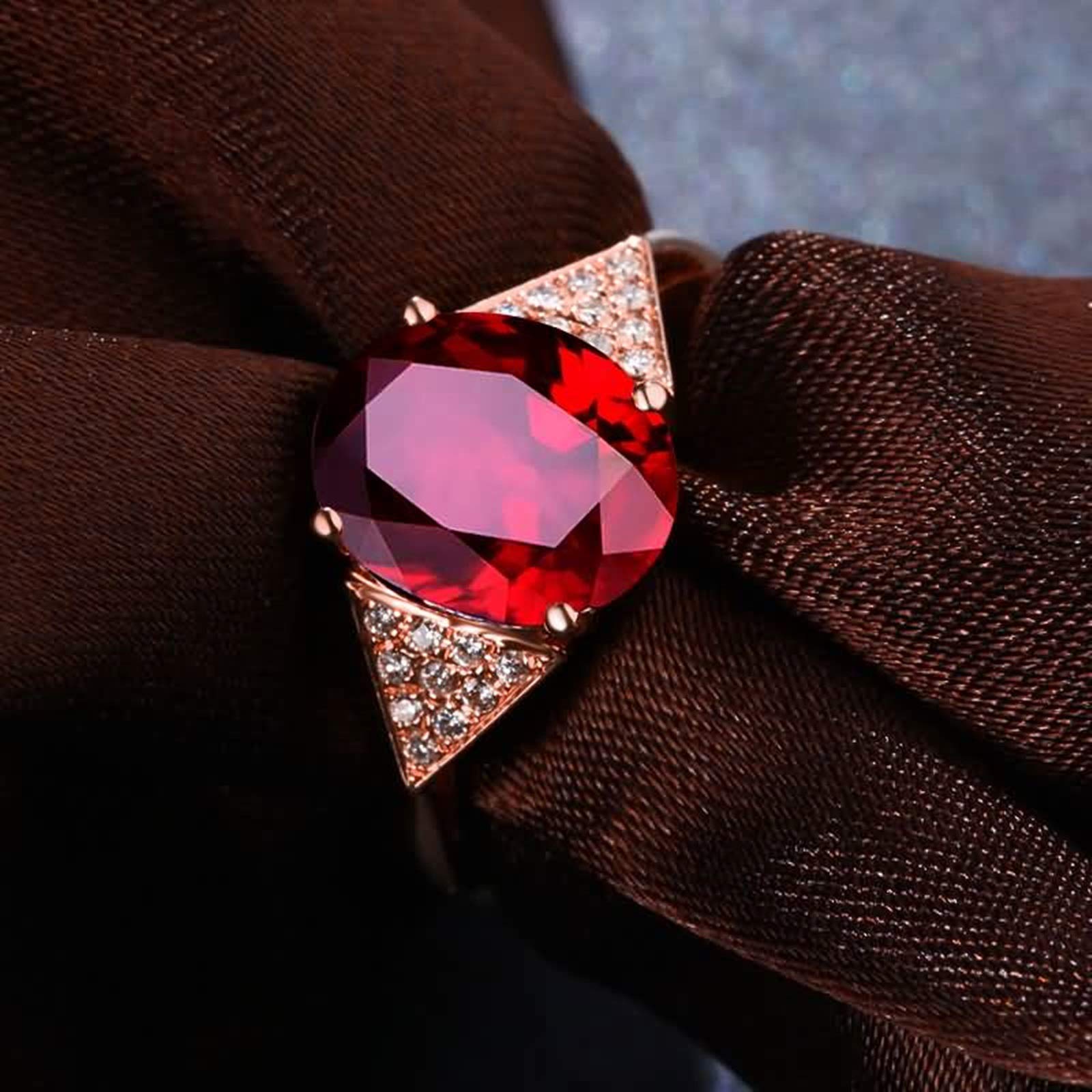 Beydodo Obrączki ślubne z różowego złota 750 0,57 ct rubin z diamentem pierścionek zaręczynowy różowe złoto pierścionek ślubny e różowe złoto, 57 (18.1), colore: różowy (Rosegold), cod. TLLWGZ1342