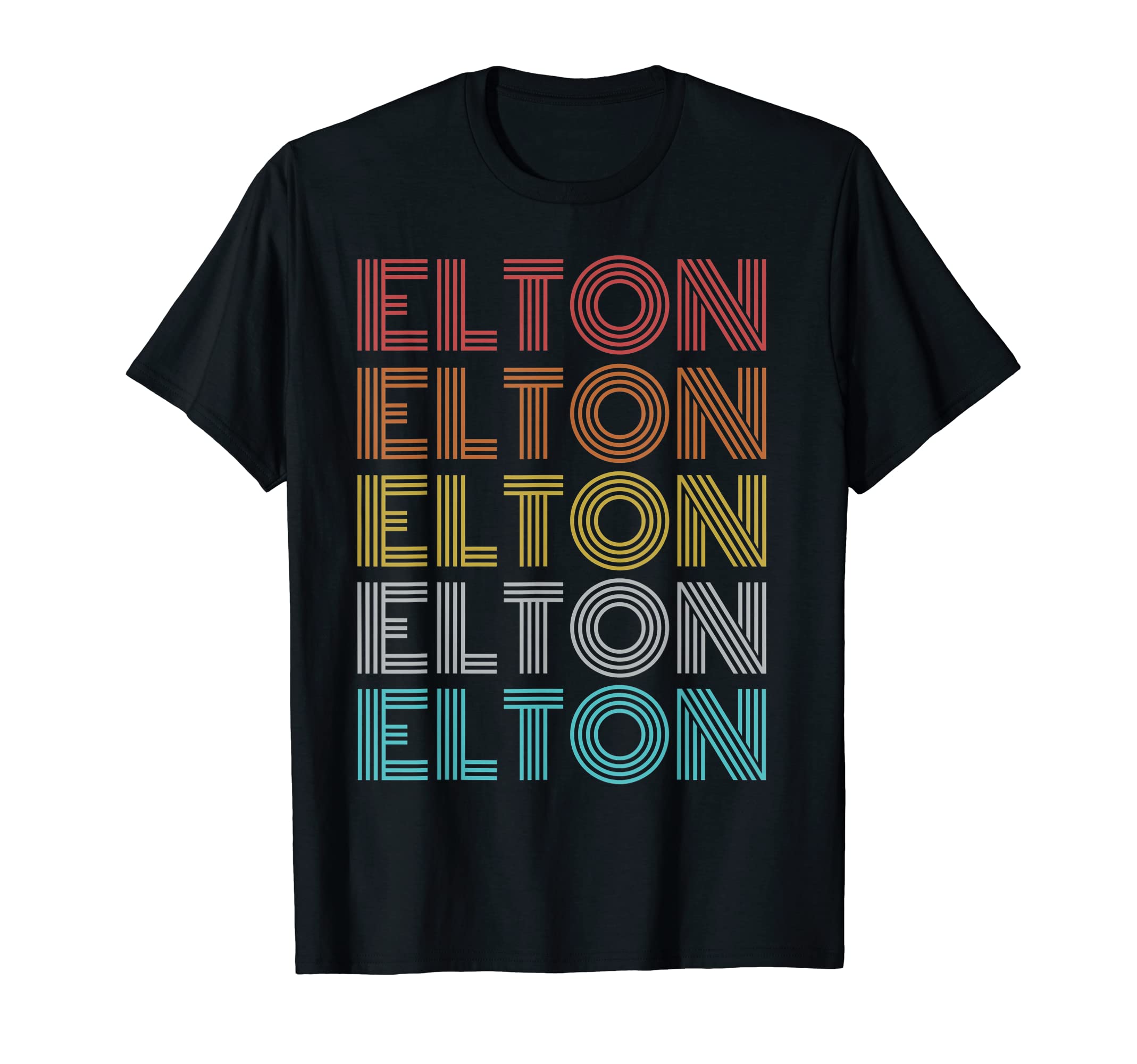 Elton Shirt Vintage Retro Apparel Retro Vintage Elton T-Shirt, Black