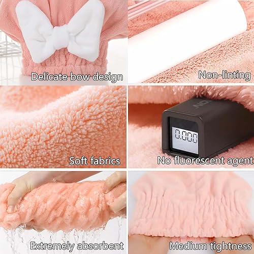 Miniatura 3 de 3 toallas de pelo con pajarita, toalla de microfibra para el cabello para mujeres, toalla de pelo rizado, toallas para la cabeza para niñas,