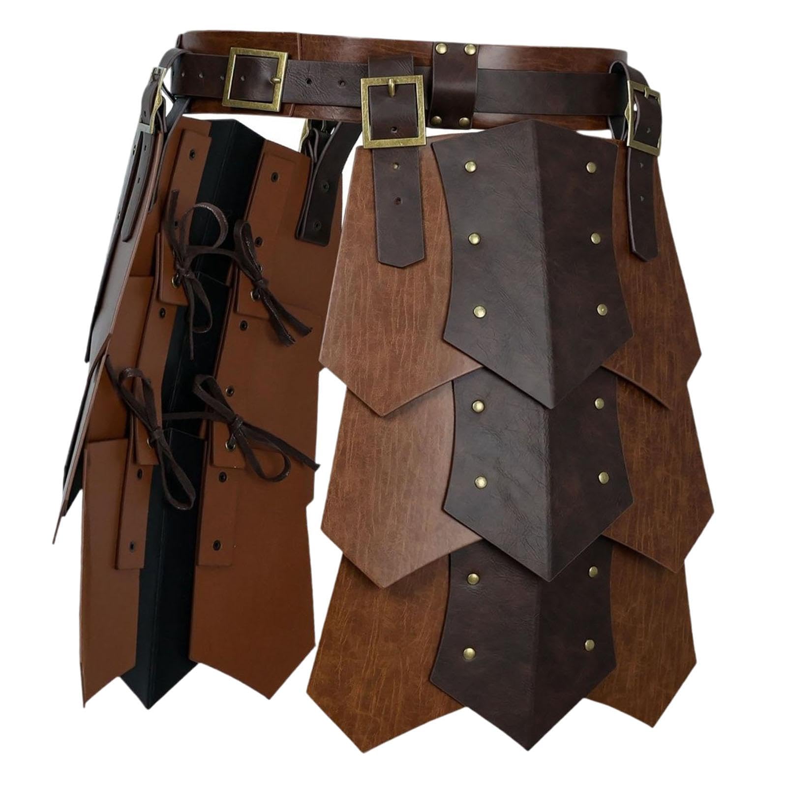 Baoblaze Medieval PU Leather Thigh Gothic with Belt for Dress up Cosplay Photo Prop, Brown