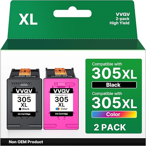 VVQV 305 XL Patronen Ersatz für HP 305 Druckerpatronen XL Schwarz und farbig für HP DeskJet 2820E 4220E 2700 2720E 4120E 2720 2800E 4100 2710 Envy 6020E 6000 6032E 6420E 6010 6020 6400 6032 (2-Pack)