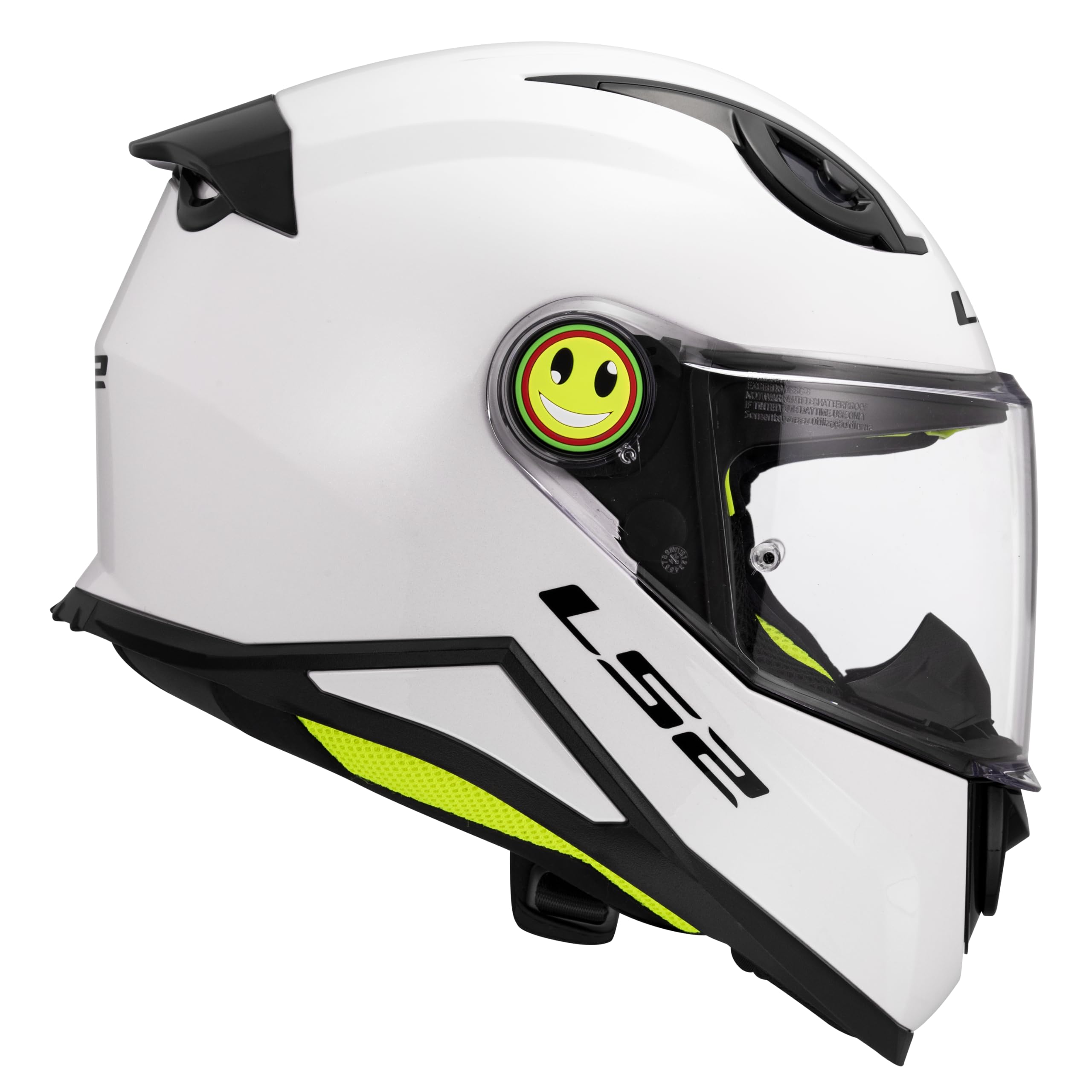 LS2 Unisex Kinder Kid Solid Gloss White Integral-Motorradhelm für Kinder