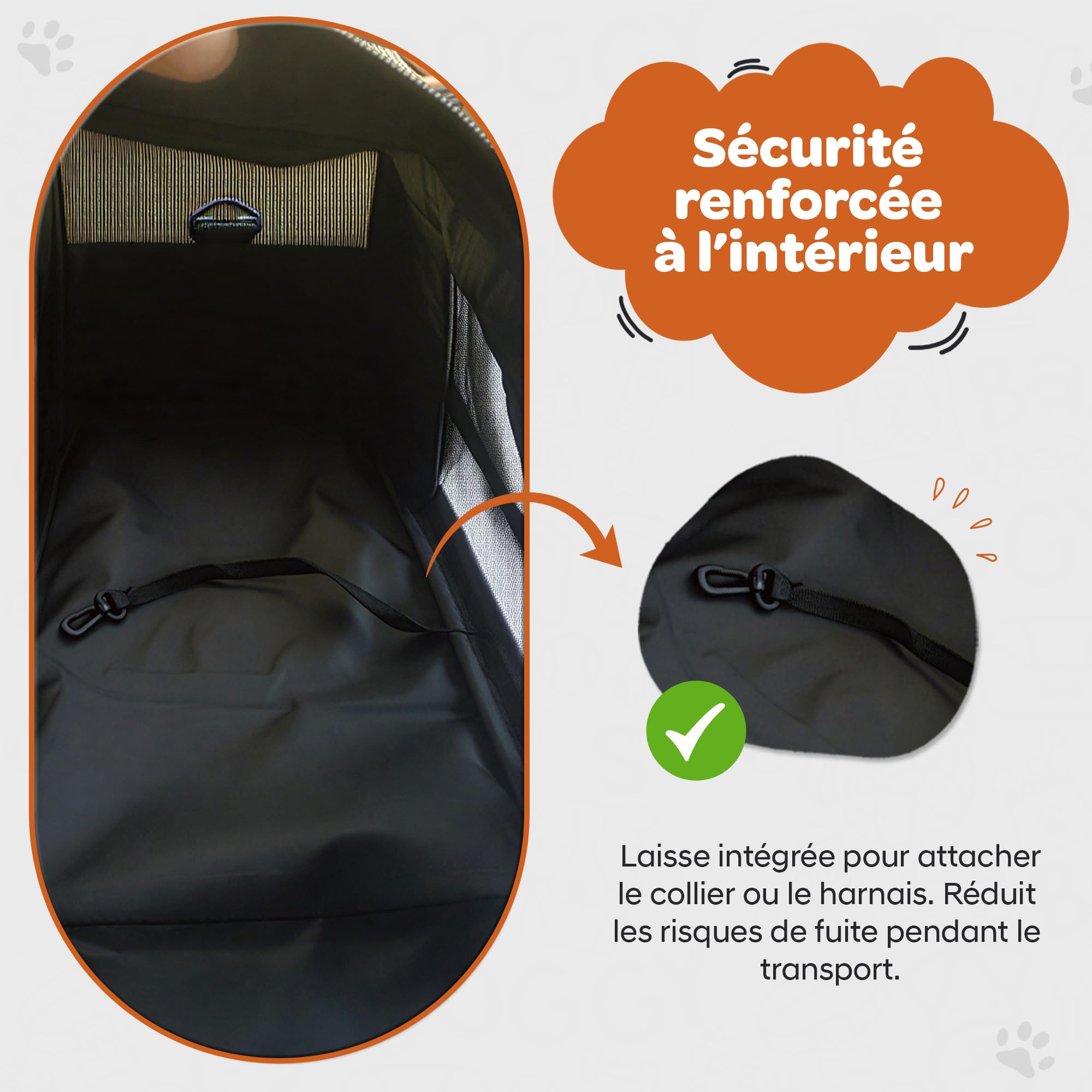 Choupaw Sac de Transport Chien et Chat 45 x 28 x 25 cm, Sac de Transport Cabine Avion Semi-Rigide avec Coussin Réversible Été/Hiver, Laisse Intérieure, Bandoulière Réglable et Bol Pliable Inclus