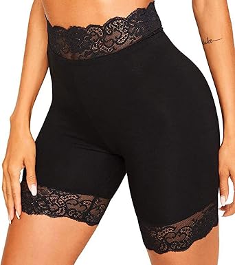 Women Lace Slip Shorts for Under Dresses Smooth Anti Chafing Underwear Seamless Boyshorts Panties Safety Base Shorts