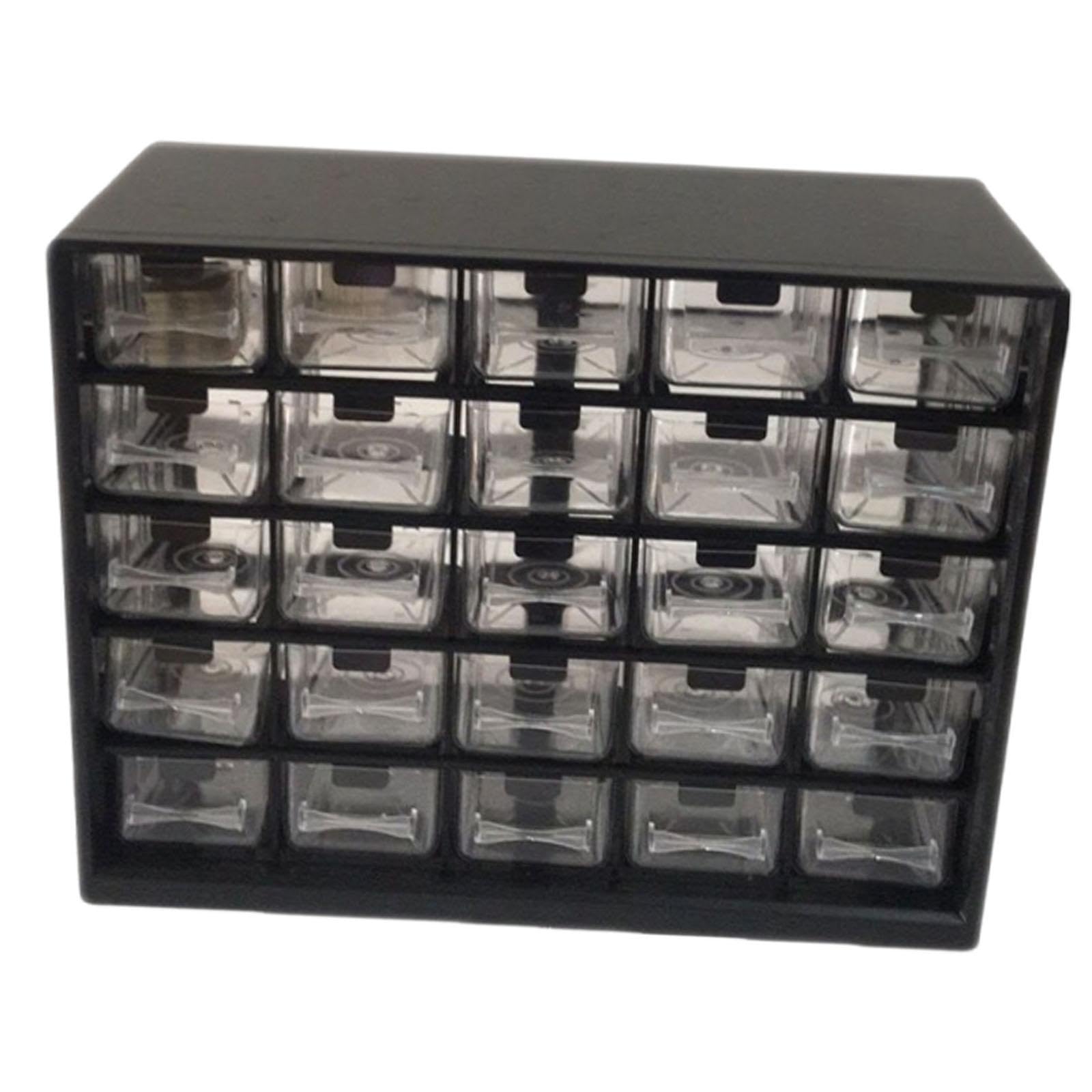 Gralara Organizador de Tornillos Gabinete de Almacenaje Caja con Compartimentos Material Resistente Adecuado para Taller Aula Despacho Habitación de Manualida, Negro, Individual