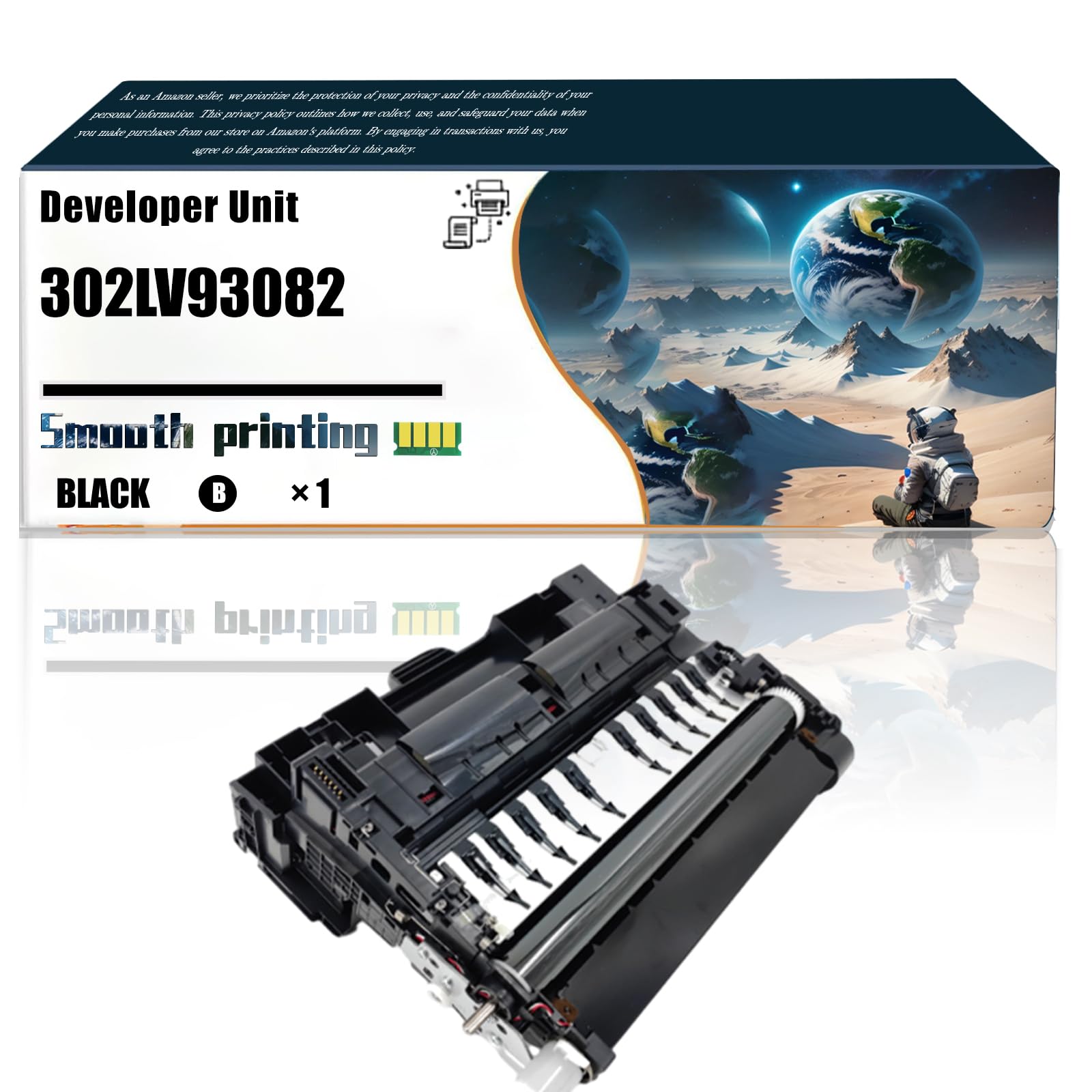 LSSF Replacement Parts Developer Unit 302LV93082 Compatible with Kyocera FS-2100DN FS-4100DN FS-4200DN FS-4300DN Printers, Contains Chip and Clear Printing (1 Pack Black)