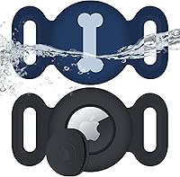 Vista 12 de Waterproof Collar Holder Compatible with Airtag (2 Pack), Protective Anti-Lost Case for GPS Tracker, Silicone Collar Holder for Pets (Pink/Purple)