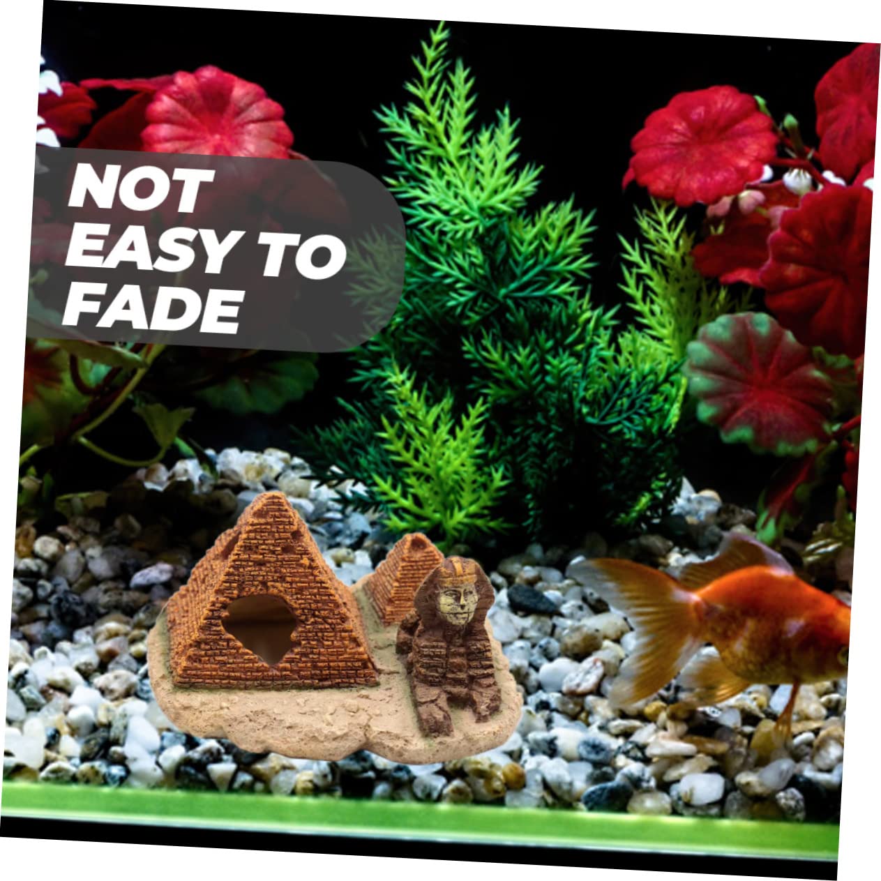 YARNOW 4 Pièces décor sous-Marin Décoration Aquarium Décoration Paysage Aquarium décorations d'aquarium Poisson cachette de crevettes d'aquarium Ornement en Forme de Pyramide résine