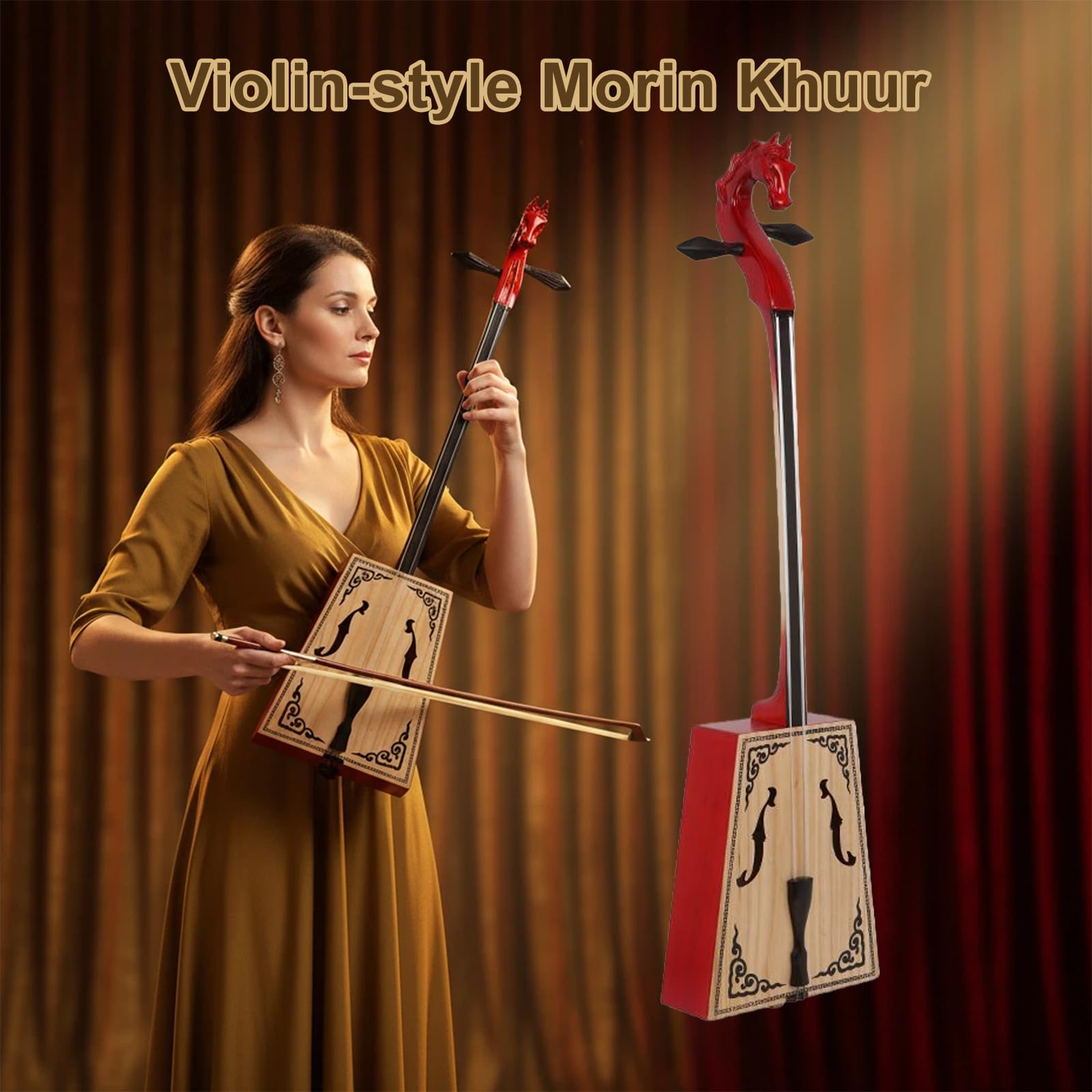 Professionelle Morin Khuur, Pferdekopfgeige, Morin Khuur Im Violinenstil, Ethnisches Saiteninstrument, Aufführung, Ausbildung, Geschenk D