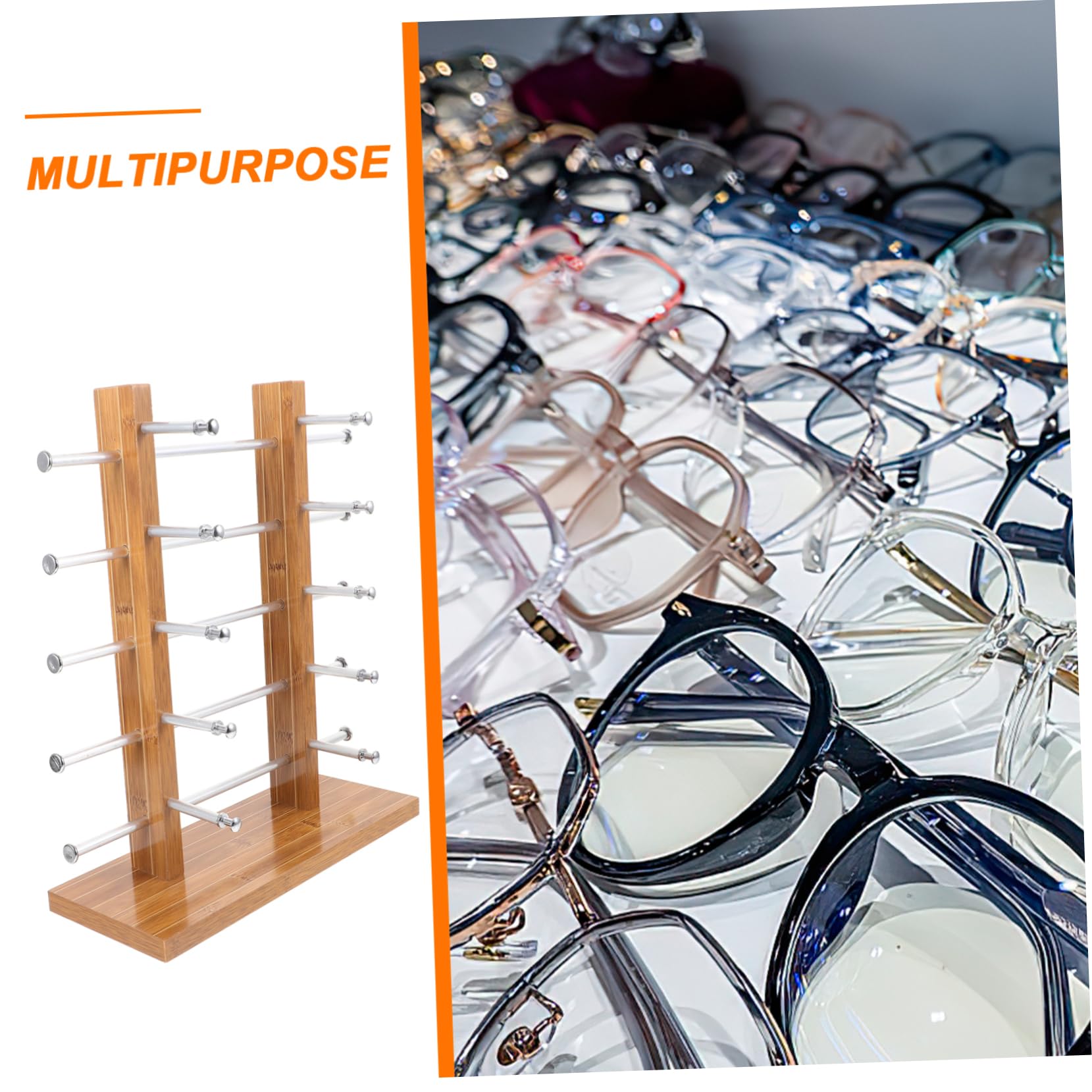 Zerodeko Expositor 10 Versátil Adecuado Soporte Simple de Pares Estructura de Madera Diseño Elegante Verano Almacenamiento Fácil de Mover y Gafas y Decoracion