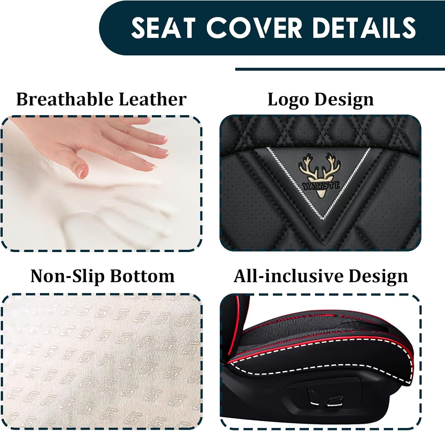 Car Seat Covers Fit for Nissan Sentra 2000-2025,2 Seats Non-Slip Nappa Leather Seat Cover, Airbag Compatible, Sports Car Seat Protector Premium Interior.(Standard 2 Seats,Black Red)