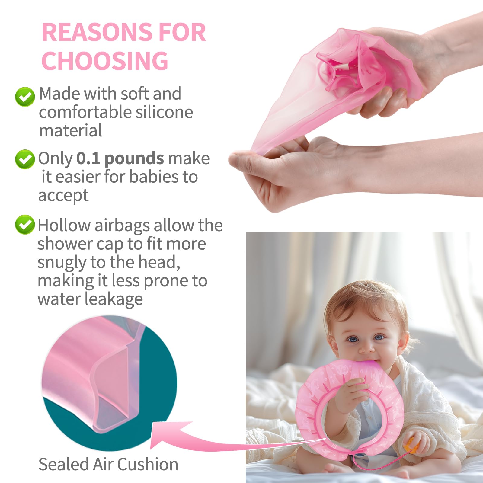 kair Baby Bath Visor Soft Silicone Shower Cap with Adjustable Fit