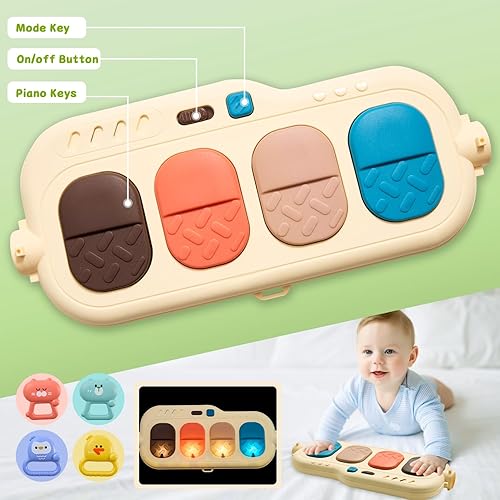 Miniatura 4 de Tapete musical para bebés para jugar al gimnasio, para caminar y jugar, piano para el gimnasio, para niños y niñas, regalos para recién nacidos