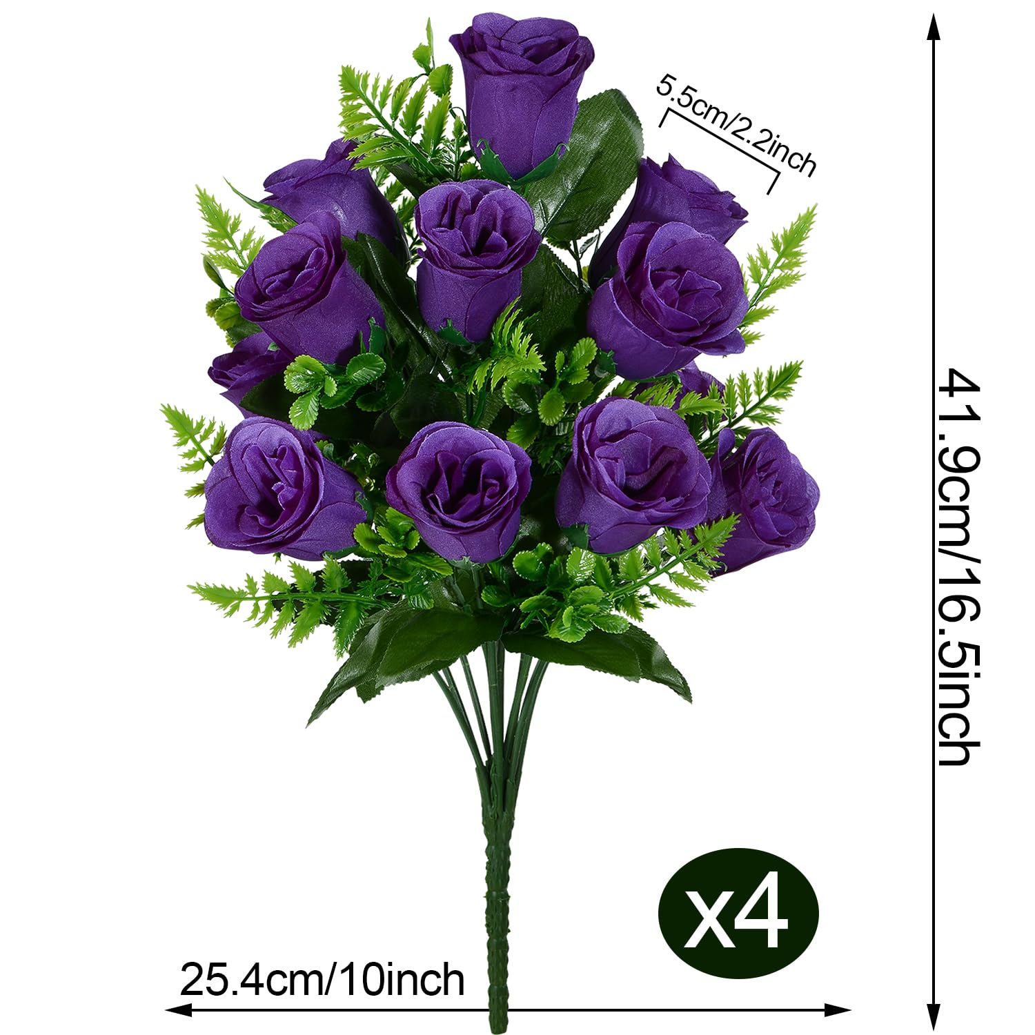 SIFOEL Artificial Cemetery Flowers with Vase - Image 3