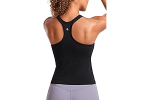 Lavento Women's Seamless Ribbed Tank with Built-in Bra