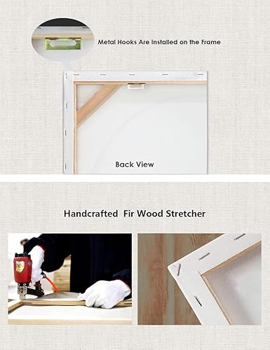 Miniatura 5 de Decoración de pared con citas, letreros decorativos para la familia, inspiradores lemas impresos en lona (con marco interior de madera maciza)