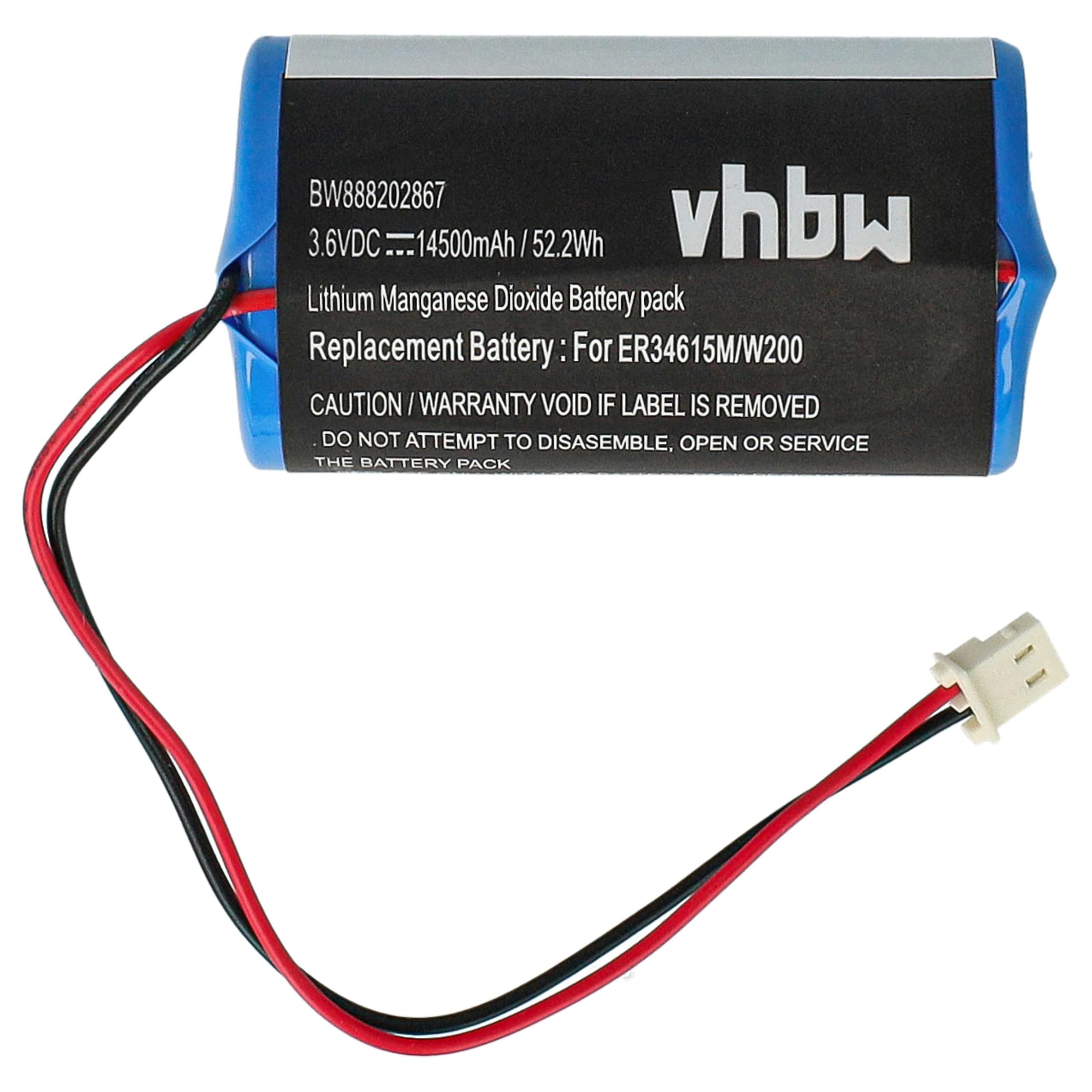 vhbw 2 x bateria zamienna do Visonic 0-9912-K, ER34615M, ER34615M/W200, 88030498 do instalacji alarmowej, systemu alarmowego (14500 mAh, 3,6 V, Li-SOCl2)