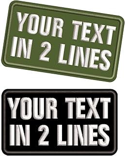 2PCS Custom Name Patches 3.5" W x 2" H, Embroidered Military Text/Number Tag, Tactical Badge for Backpack Vest Uniforms Hat, Hook or Iron On