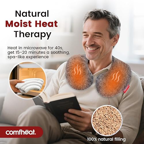 Miniatura 2 de Almohada cervical de microondas lavanda para aliviar el dolor, calentable y refrigerable para microondas, envolturas para el cuello para