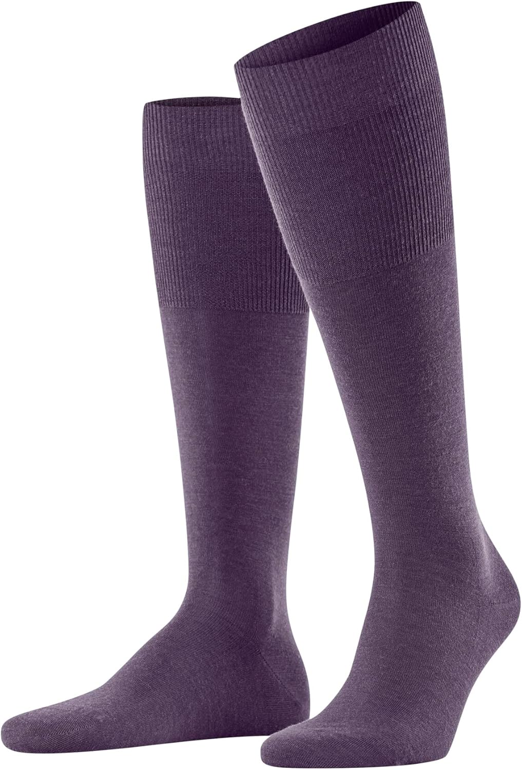 FALKE Men's Knee Socks Airport M Kh Wool Cotton Long Plain 1 Pair, Blue Wine Berry 8860, 41-42