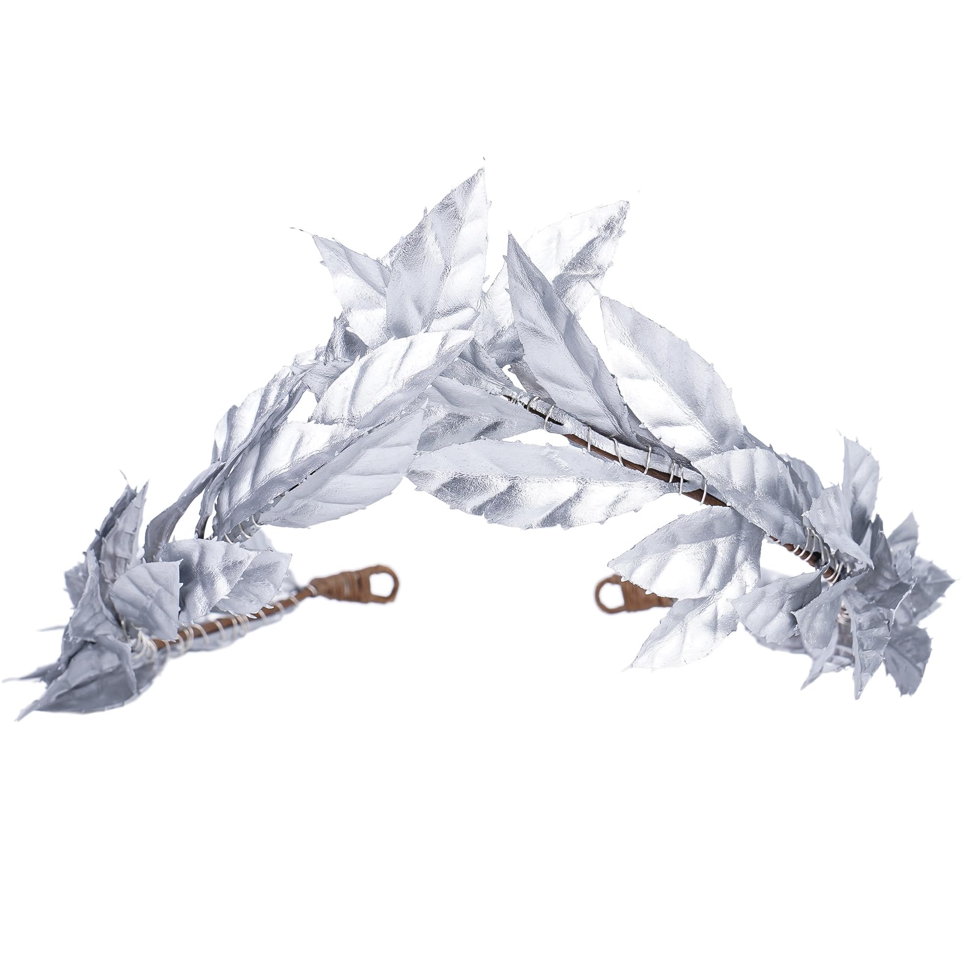MOSTORY Silver Woodland Leaf Crown - Handmade Medieval Laurel Headband Greek Forest Headpiece Elf God Circlet for King Men Adult Renaissance Cosplay Carnival Toga Costume
