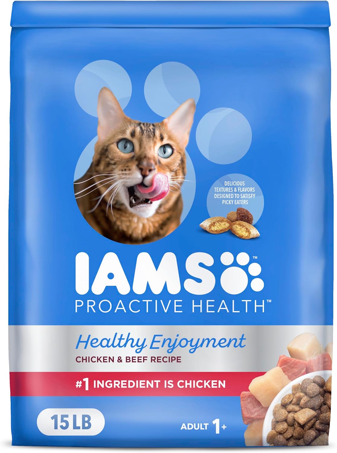 Iams Healthy Enjoyment Dry Cat Food Chicken & Beef Recipe, 15 lb. Bag Iams Healthy Enjoyment Dry Cat Food Chicken & Beef Recipe, 15 lb. Bag