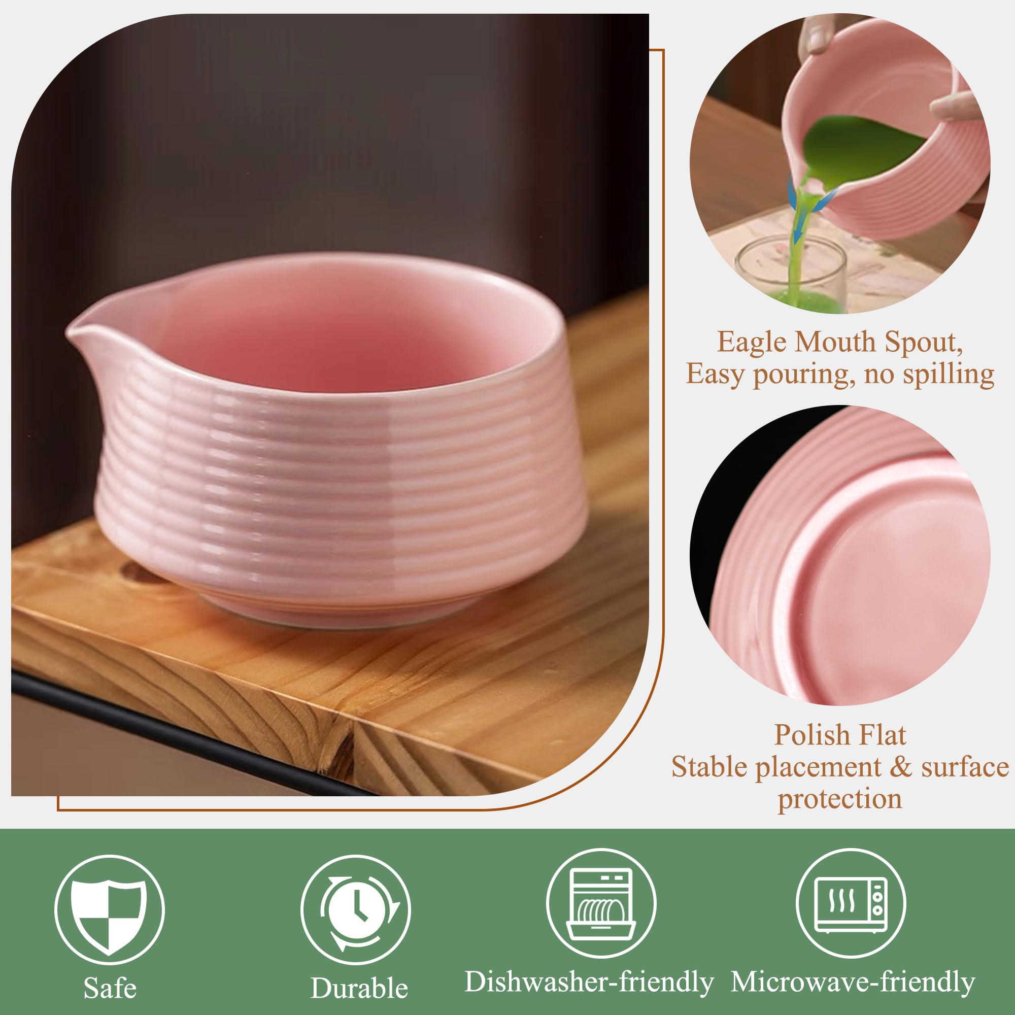 ZENS Matcha Set Rosa – Matcha Schale, Bambusbesen, Schaufel & Tuch, Geschenk Für Matcha-Liebhaber